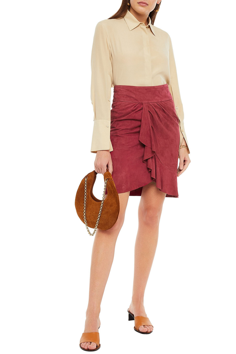 suede effect skirt