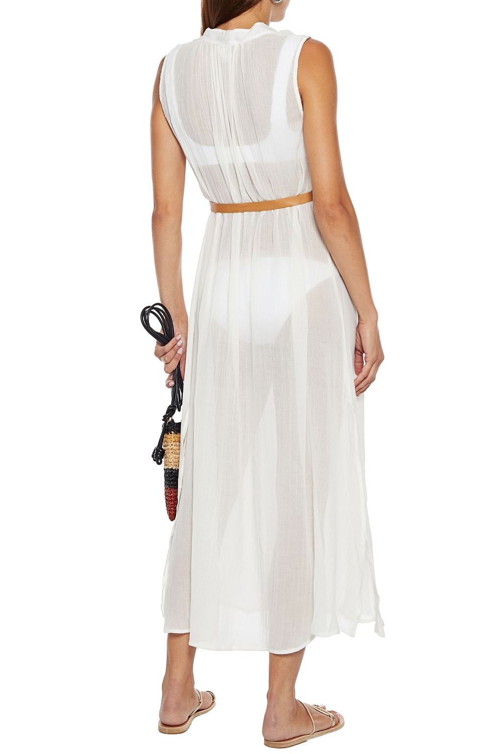 EBERJEY Summer of Love Russel belted gauze midi dress