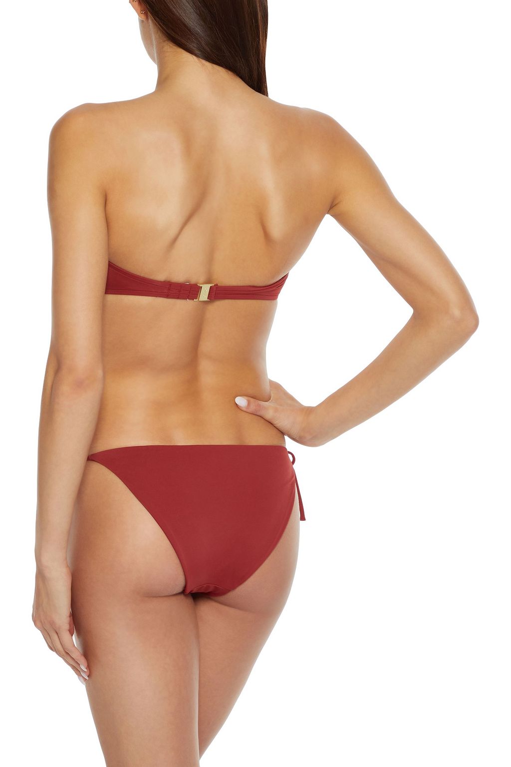 ONIA Genevieve ruched bandeau bikini top