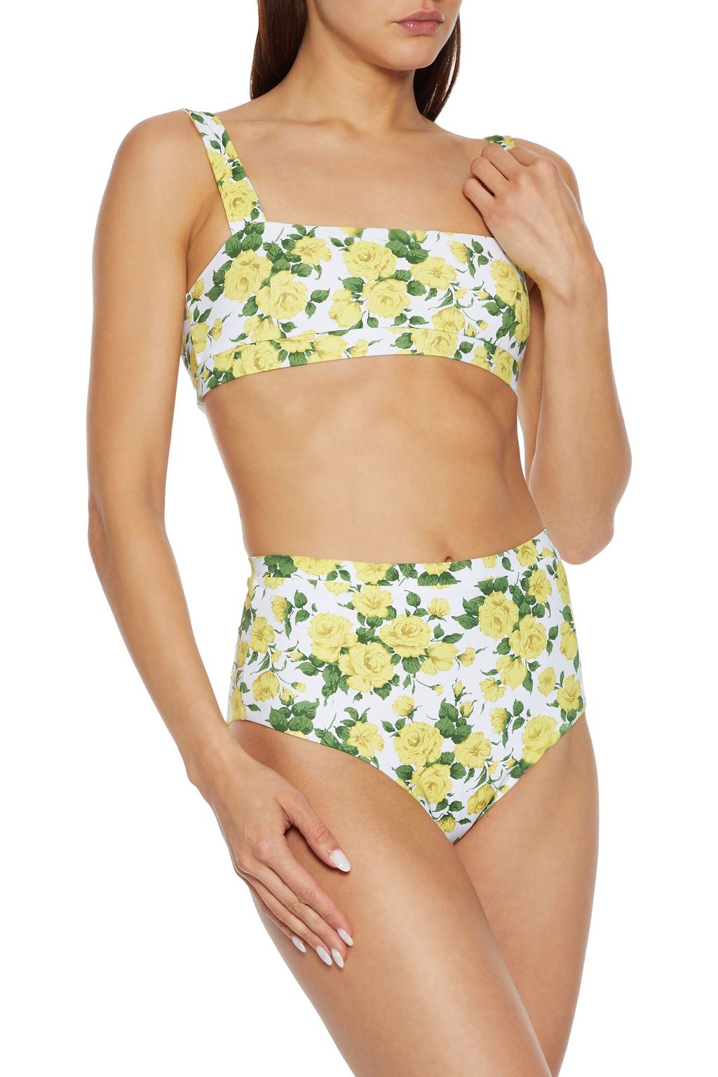 ONIA Regina floral-print high-rise bikini briefs