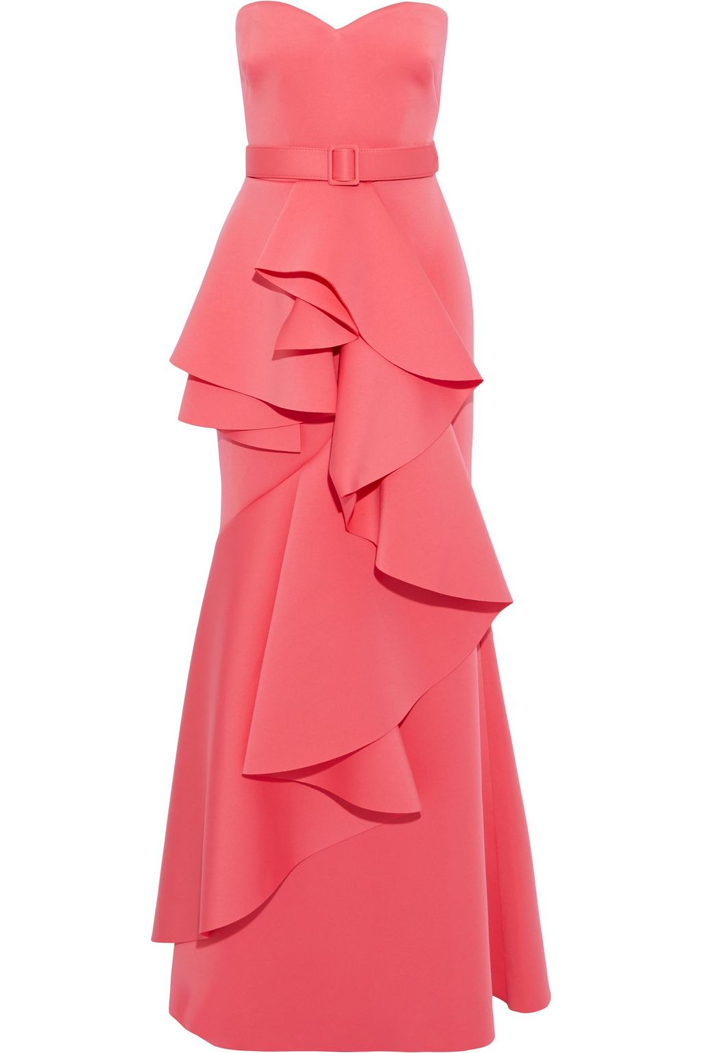 scuba dress with ruffles