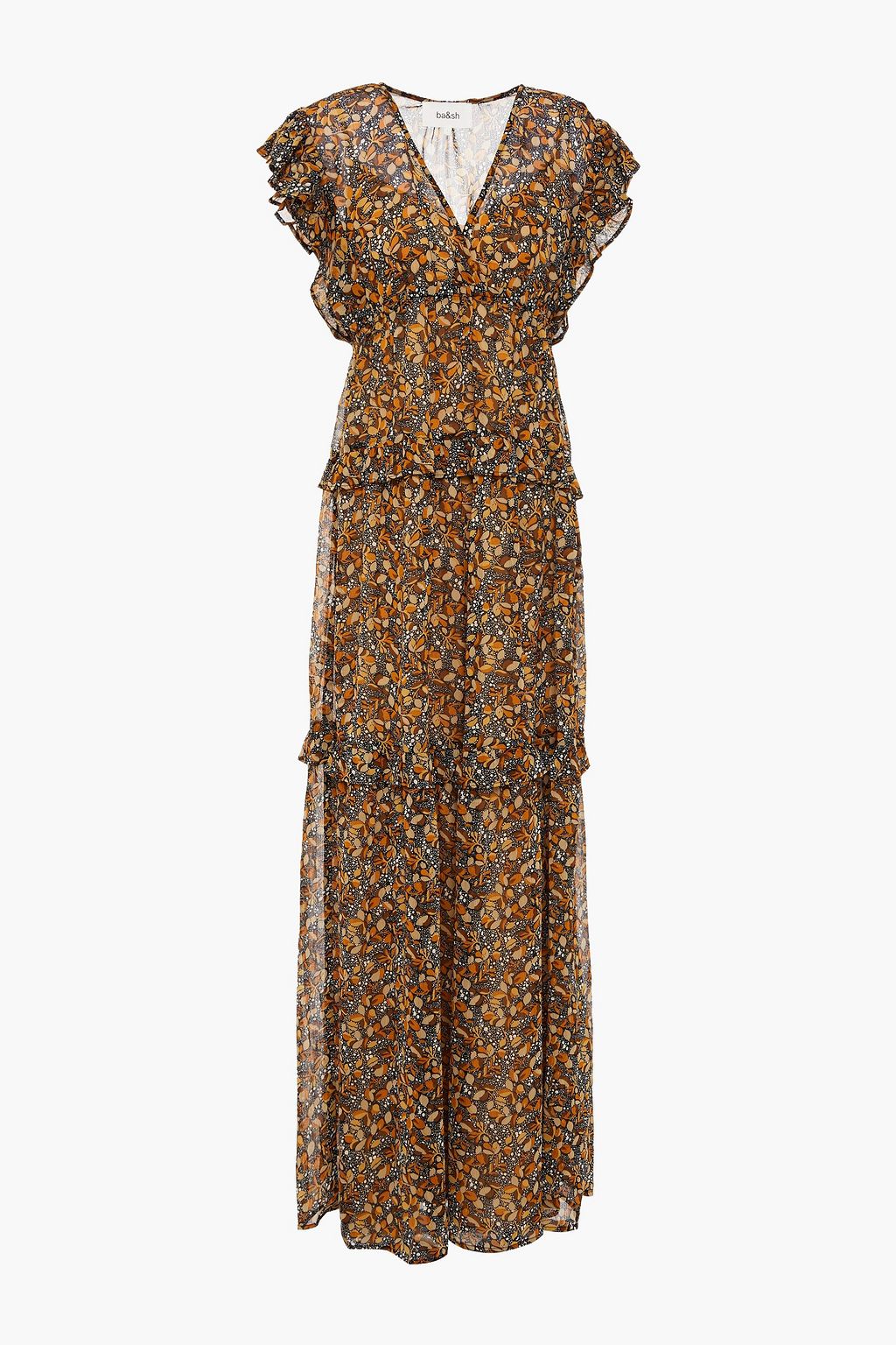 Samanta ruffled printed georgette maxi dress