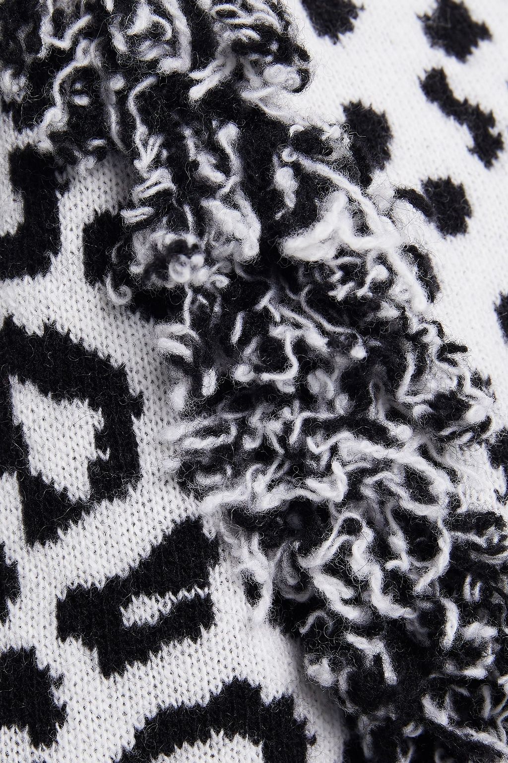 DUNDAS Frayed wool and cashmere-blend jacquard mini dress