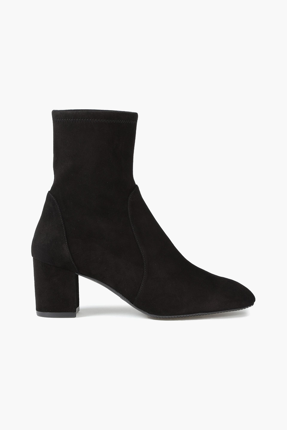 stuart weitzman - yuliana 60 stretch-suede sock boots - black - us 5