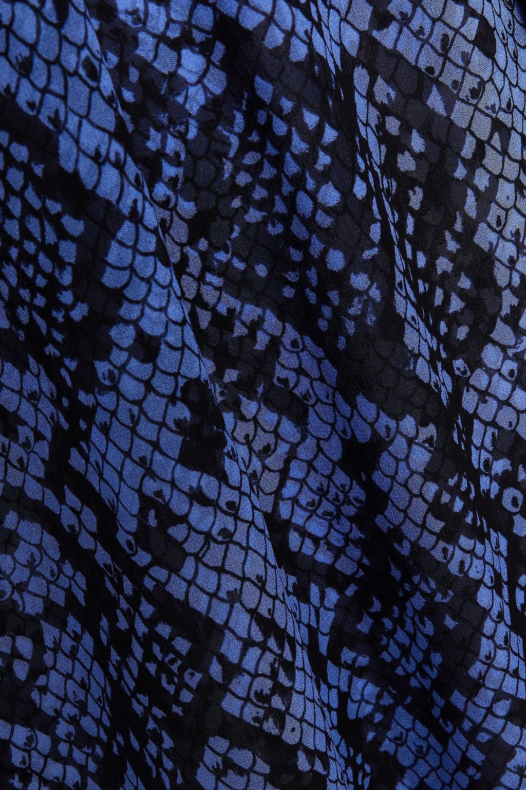 DUNDAS Belted printed snake-print silk-voile maxi dress