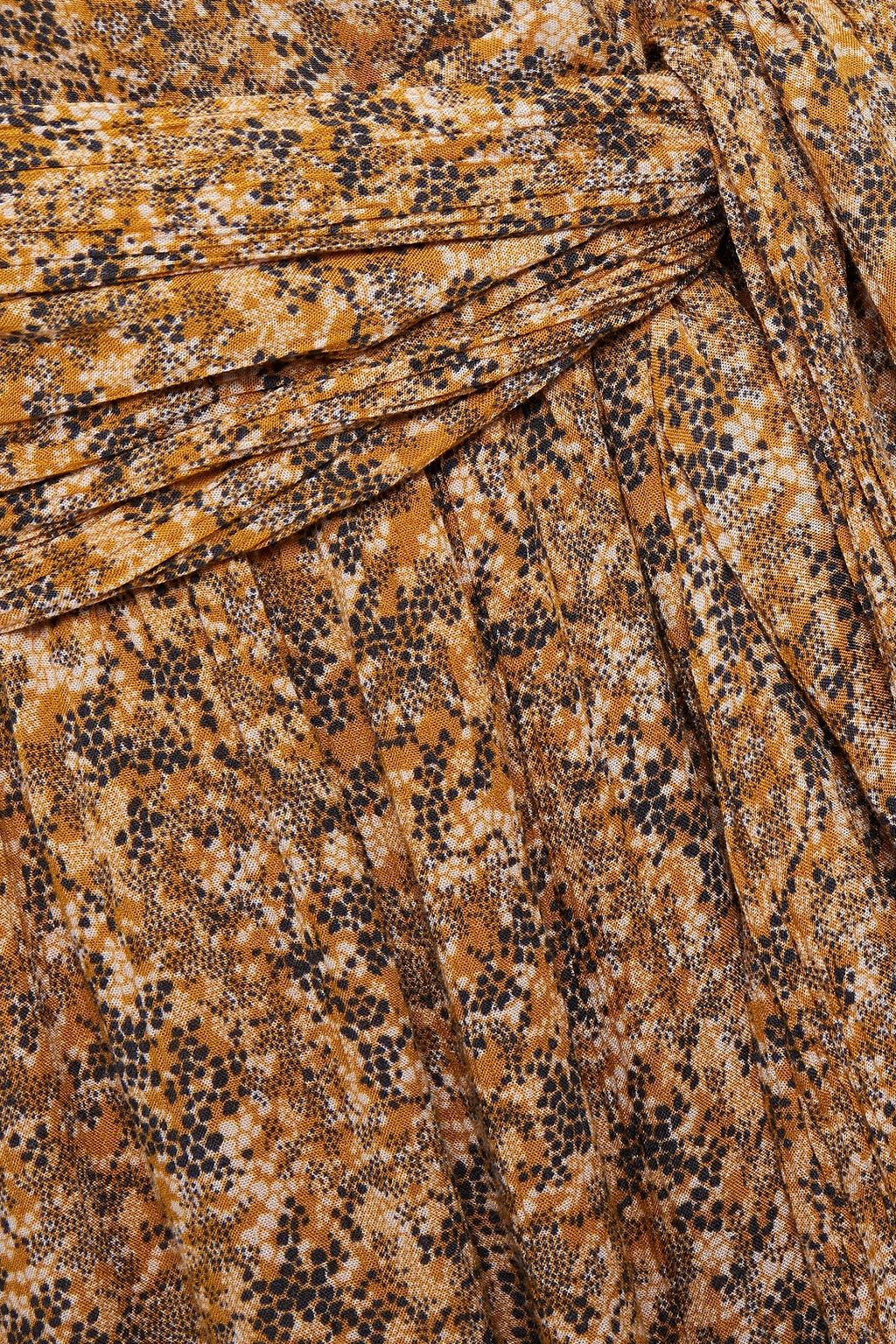 BA&SH Noemi printed crepon midi wrap dress