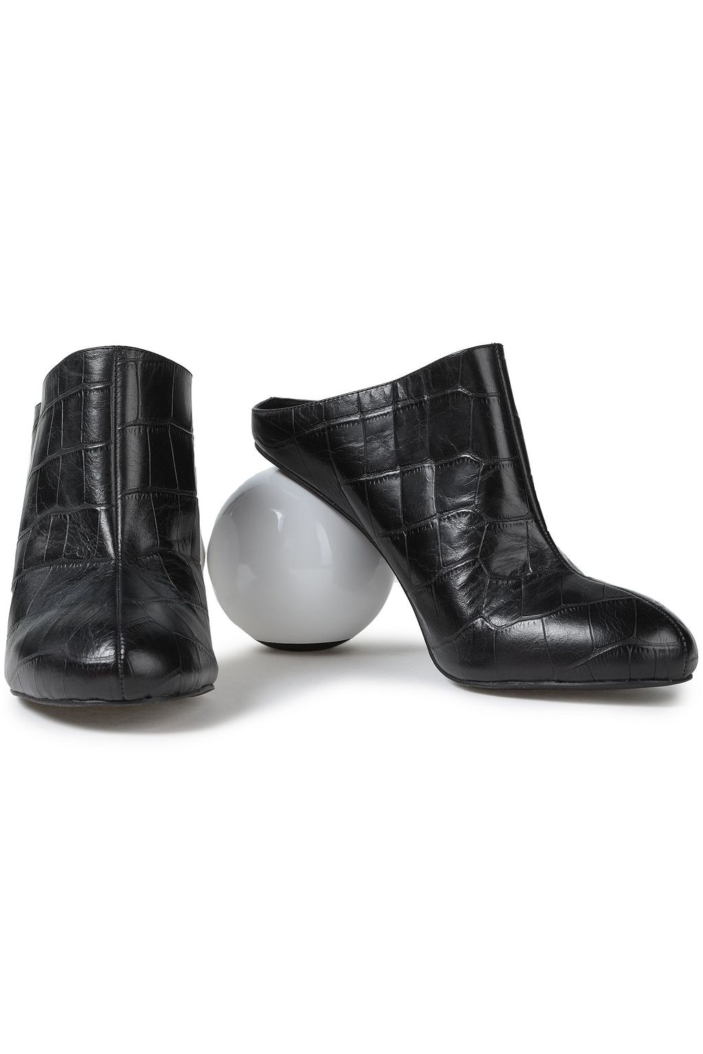 SOLACE LONDON Croc-effect leather mules