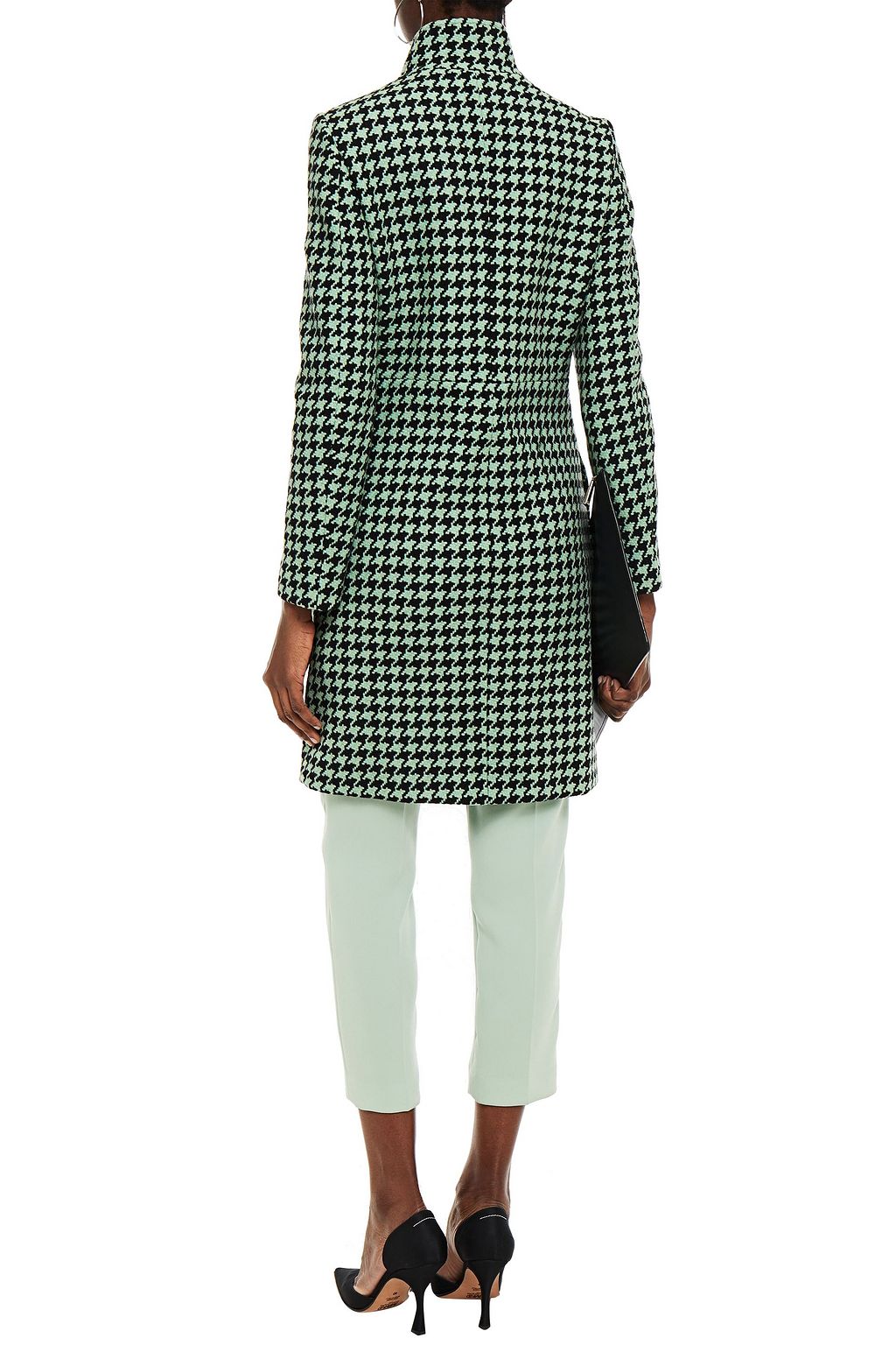 LOVE MOSCHINO Houndstooth wool-blend coat