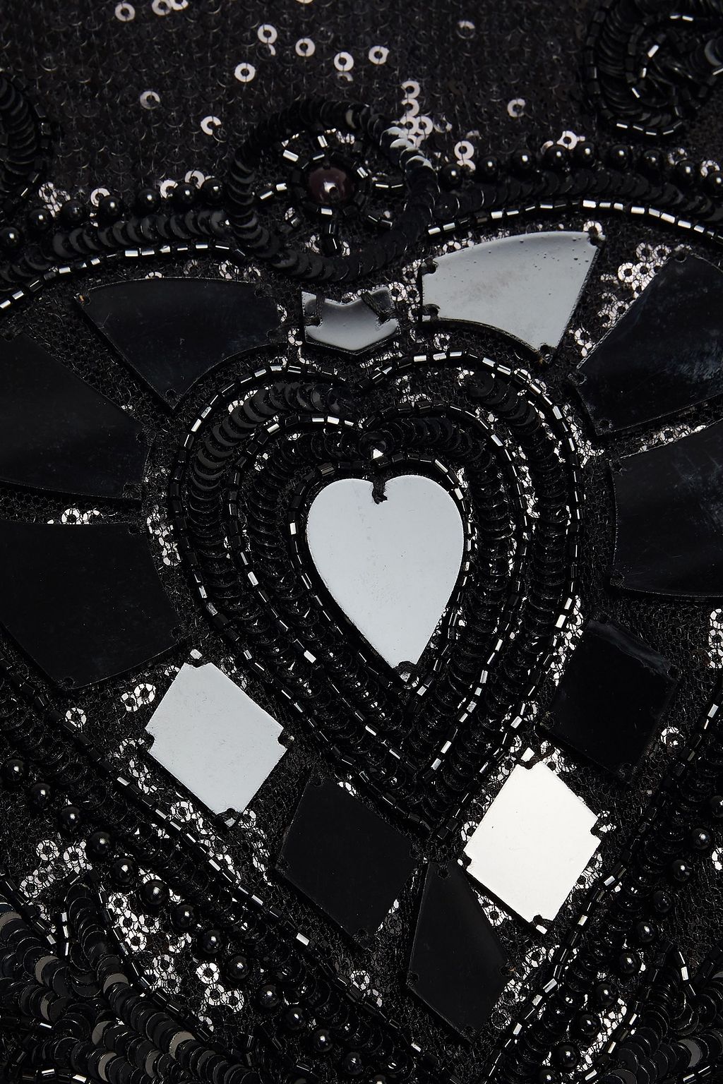 DUNDAS Cropped embellished sequined tulle top