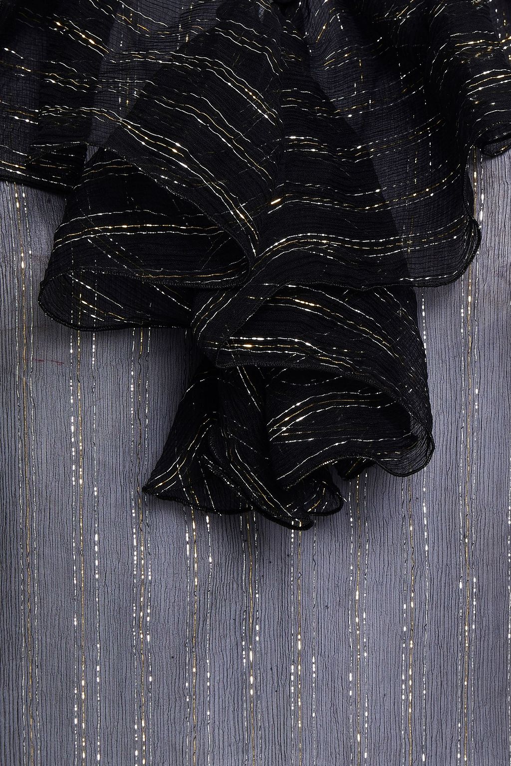 DUNDAS Ruffled metallic silk and Lurex-blend georgette blouse