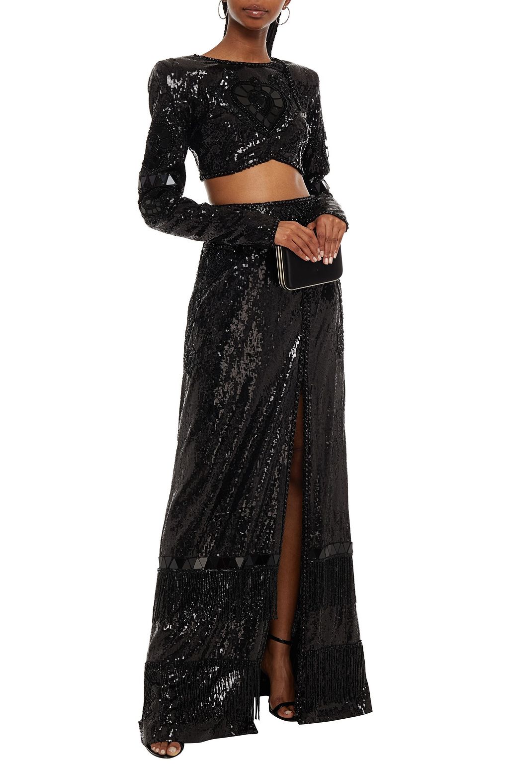 DUNDAS Sequined chiffon maxi skirt