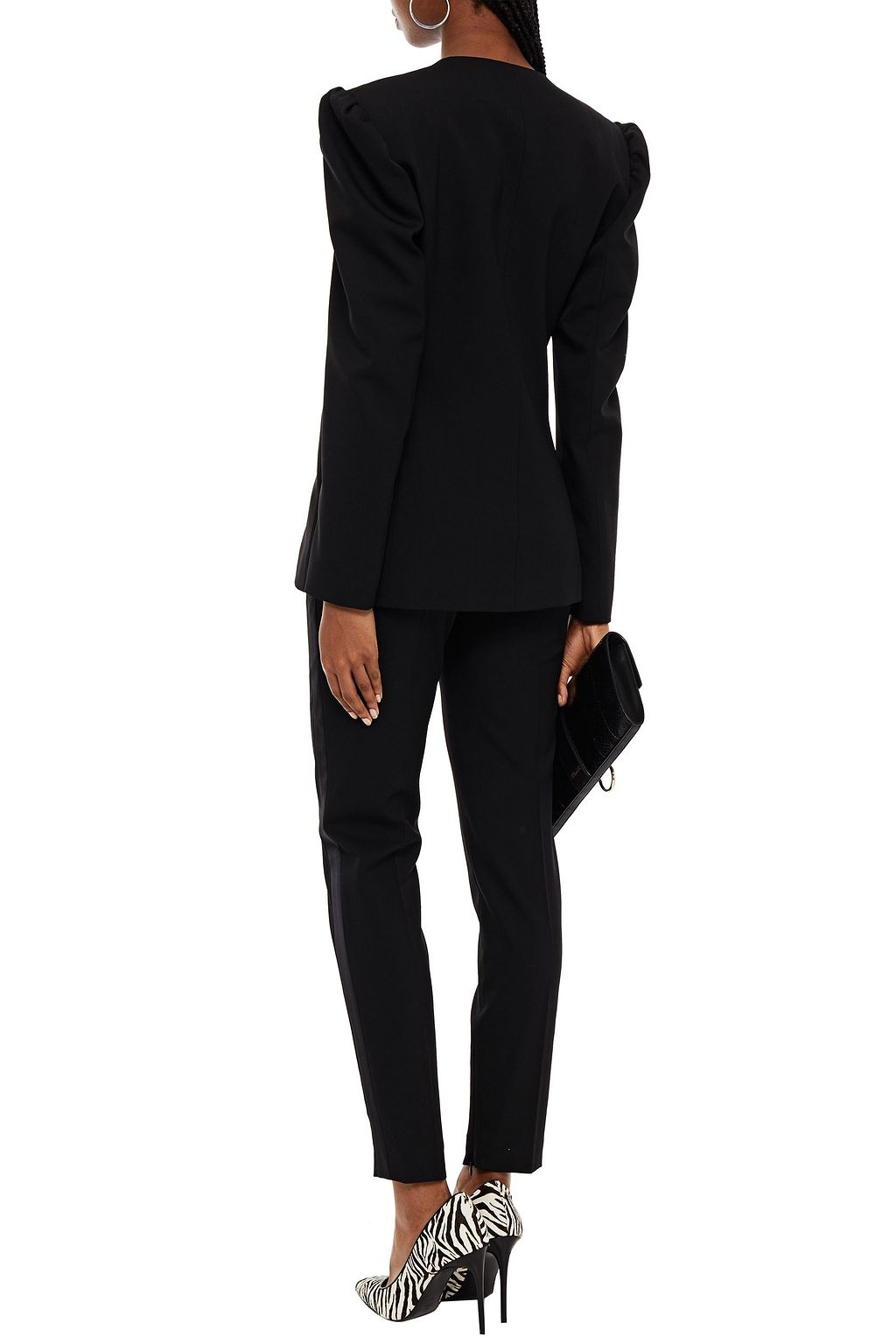 DUNDAS Satin-trimmed wool-blend blazer