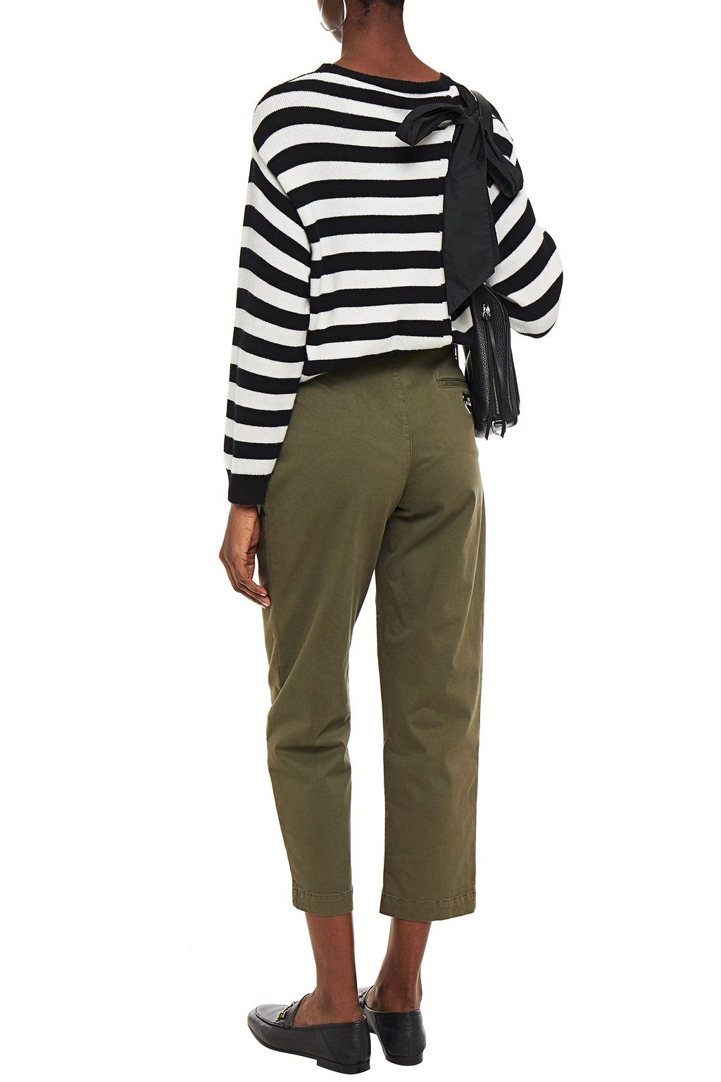 LOVE MOSCHINO Cropped stretch-cotton twill straight-leg pants
