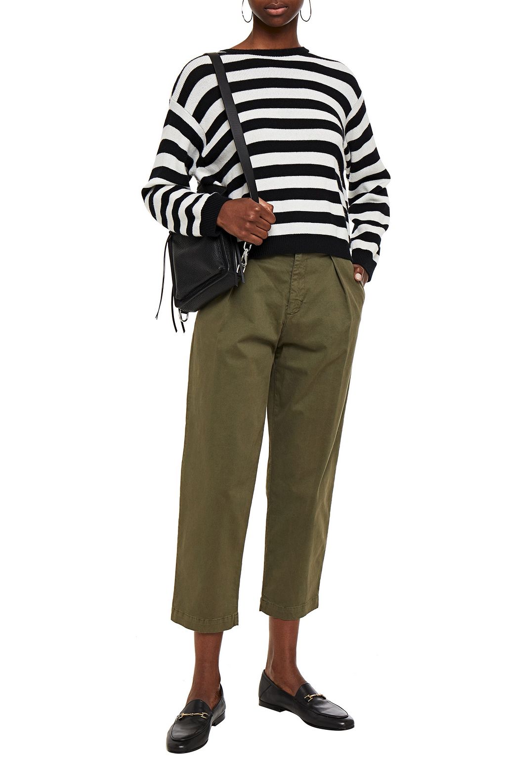 LOVE MOSCHINO Cropped stretch-cotton twill straight-leg pants
