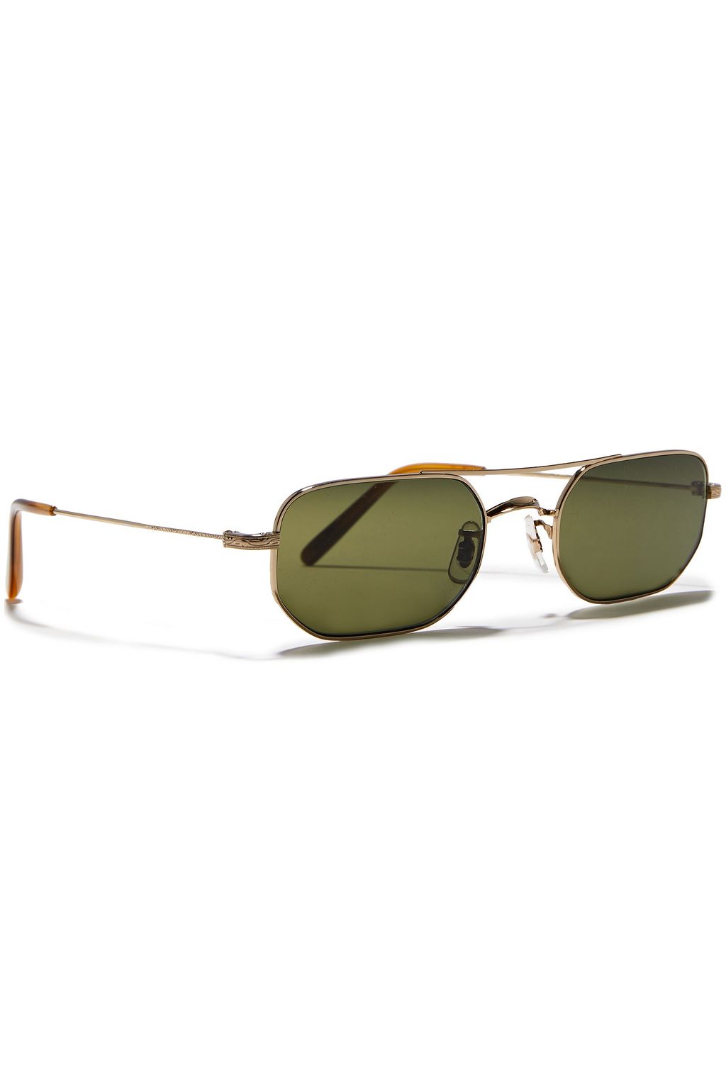 OLIVER PEOPLES Rectangle-frame gold-tone sunglasses