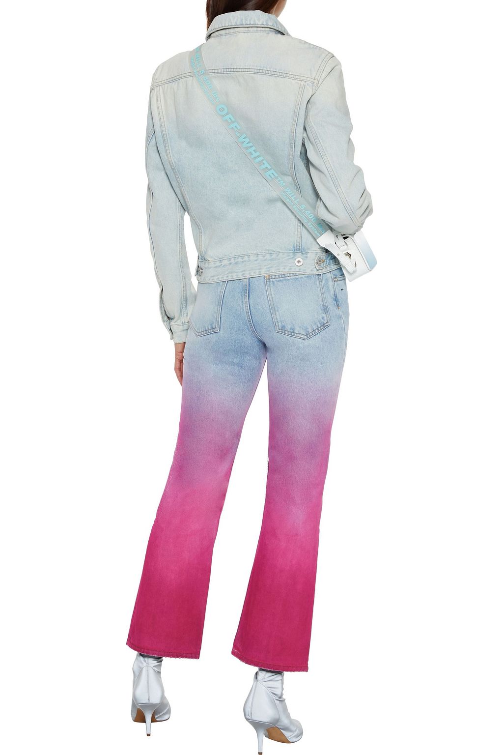 OFF-WHITE™ Printed dégradé high-rise straight-leg jeans