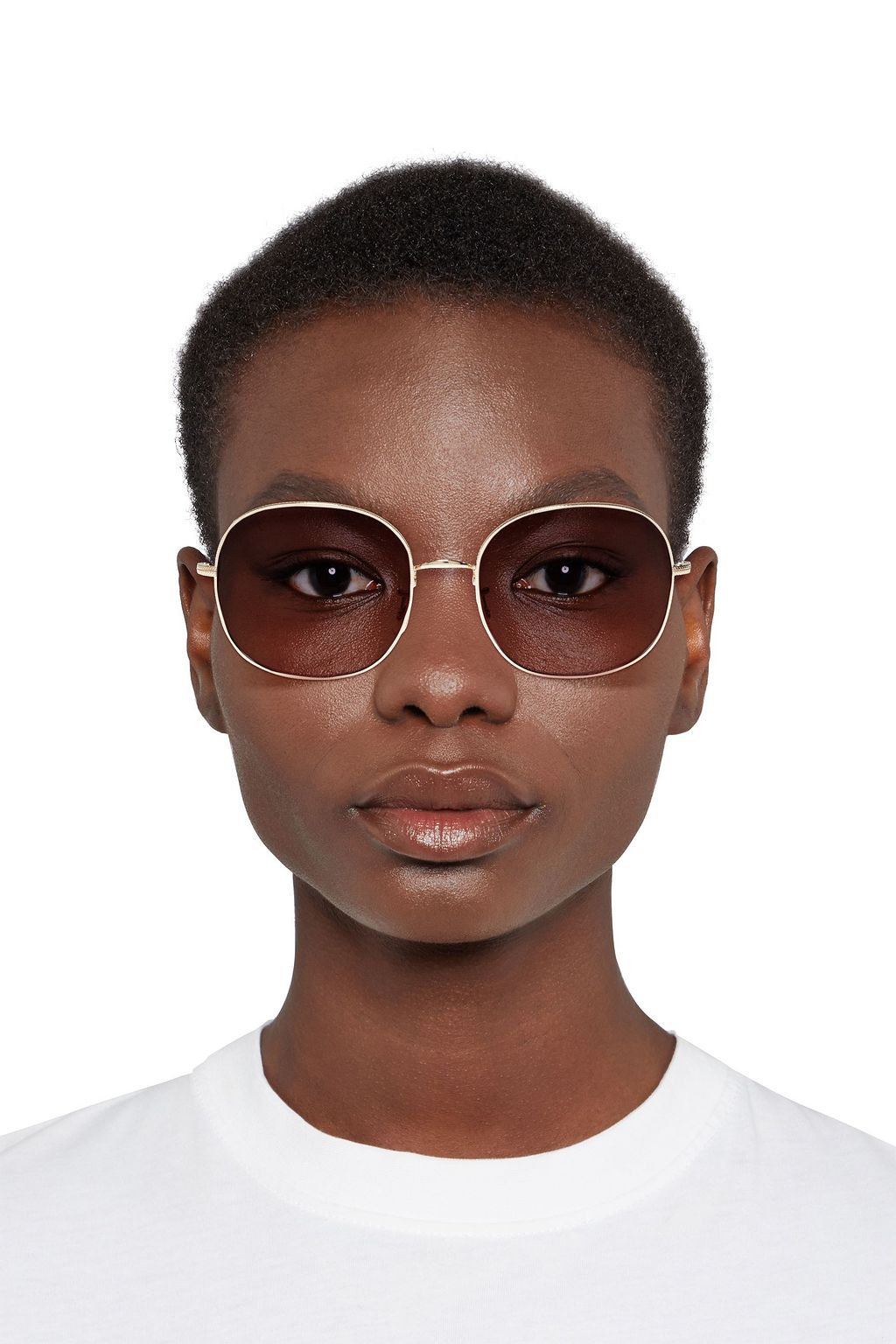 OLIVER PEOPLES Mehrie square-frame gold-tone sunglasses