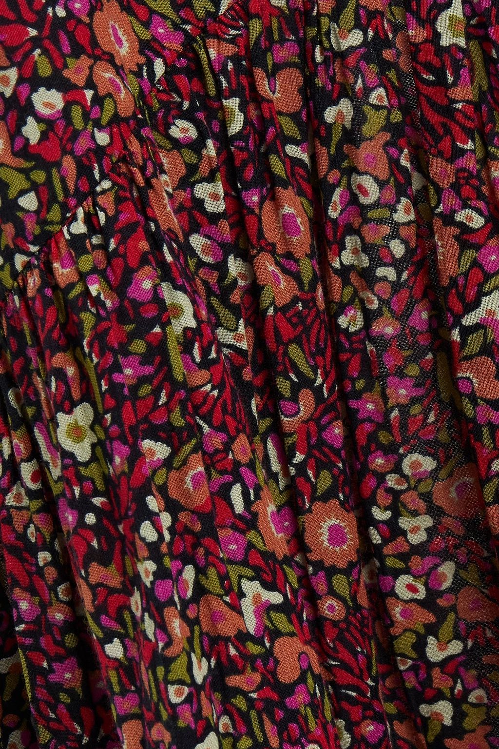 BA&SH Sena gathered floral-print crepe midi wrap skirt