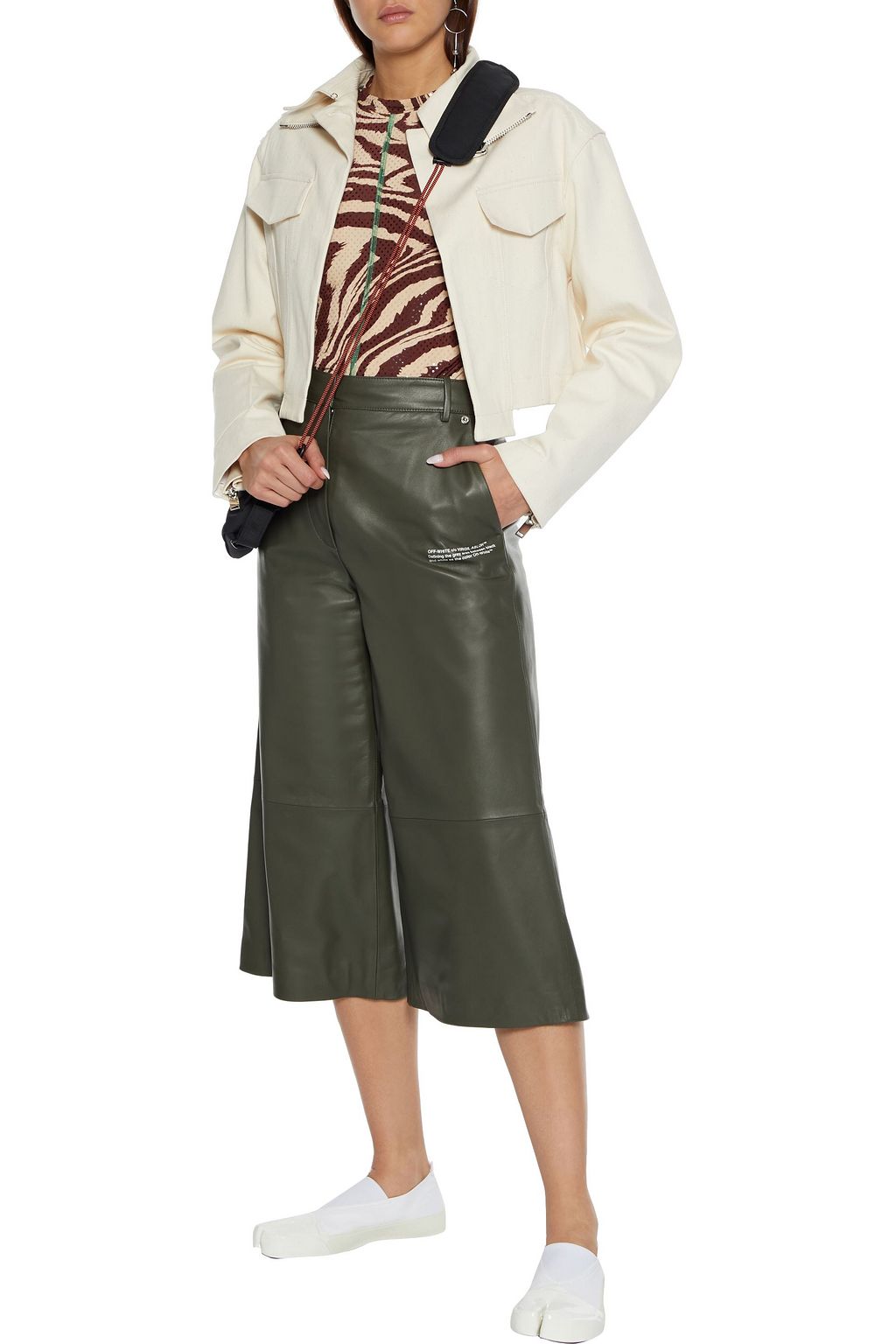 OFF-WHITE™ Printed leather culottes