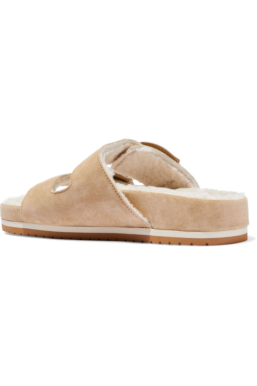 VINCE. Glyn 2 shearling-lined buckled  suede sandals