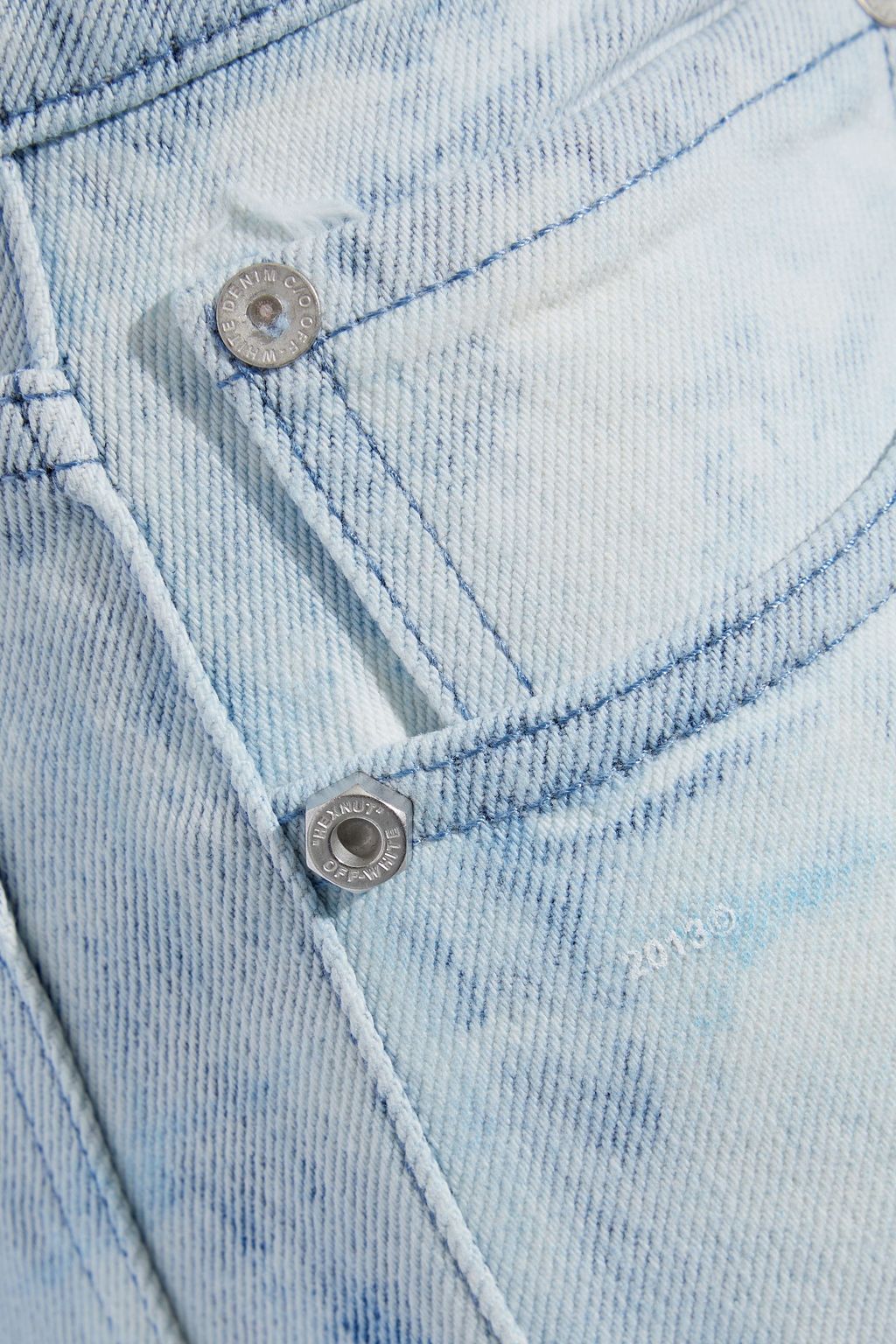 OFF-WHITE™ Tie-detailed bleached high-rise straight-leg jeans