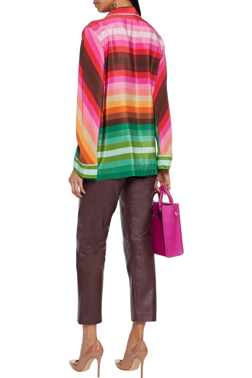 VALENTINO GARAVANI Striped silk crepe de chine shirt