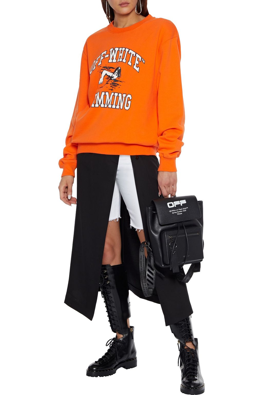 OFF-WHITE™ Printed French cotton-terry sweatshirt