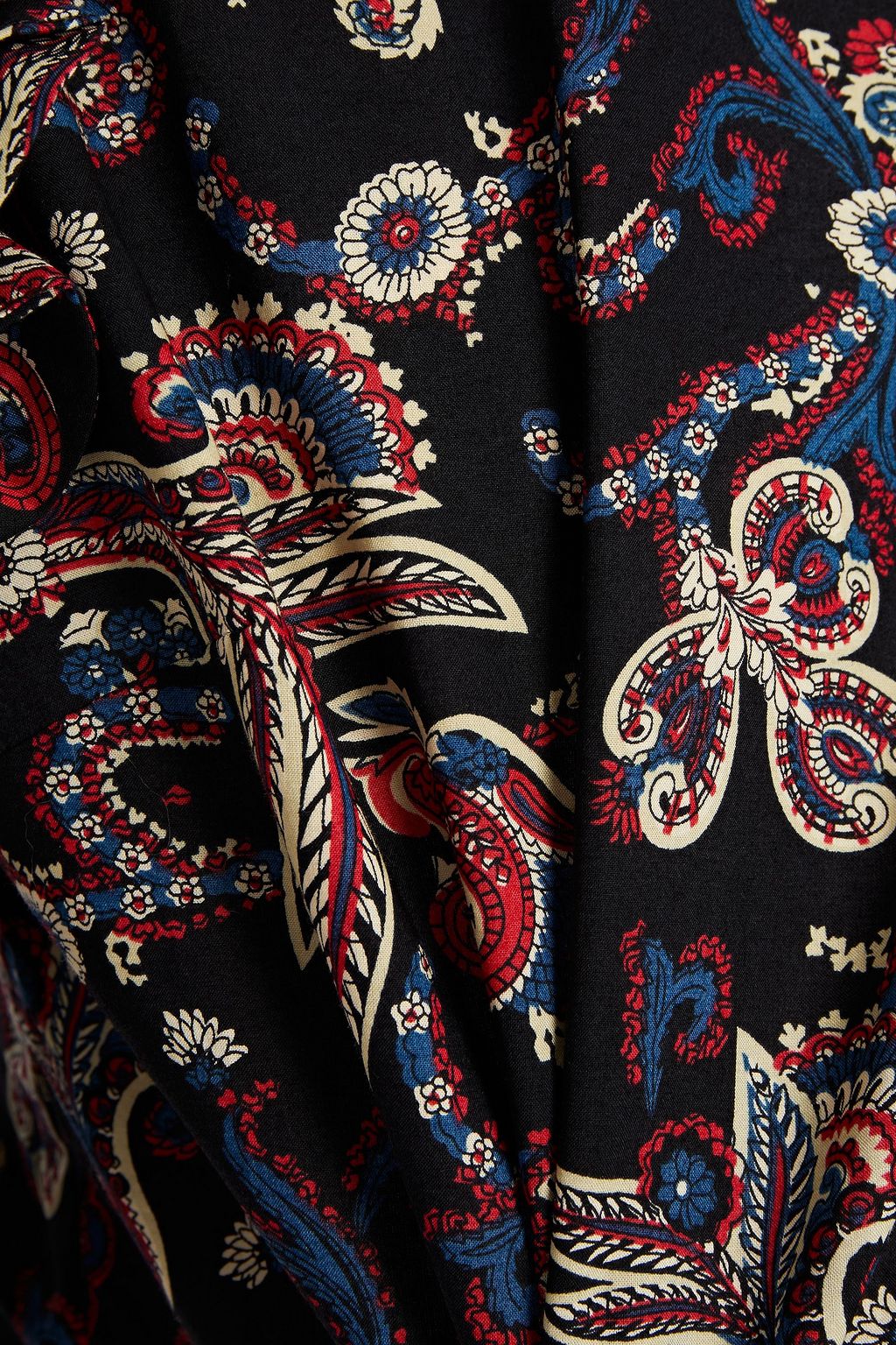 BA&SH Rym ruffle-trimmed printed cotton blouse