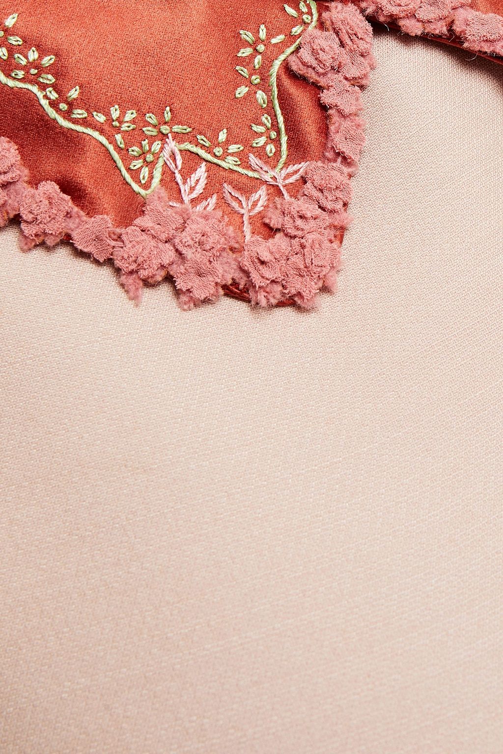 VALENTINO GARAVANI Embroidered satin-trimmed wool and silk-blend crepe mini dress