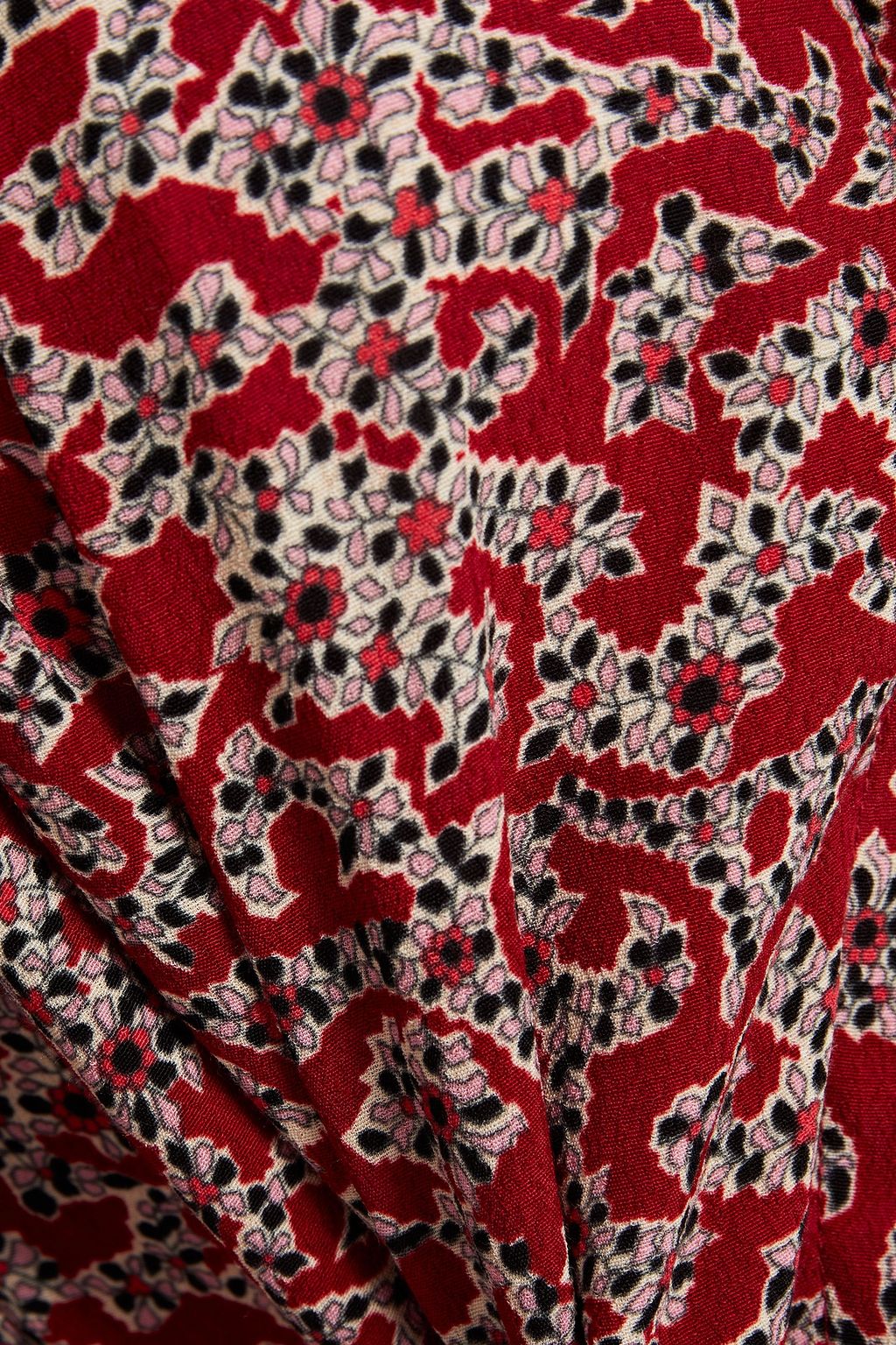 BA&SH Catty ruffled floral-print crepe blouse