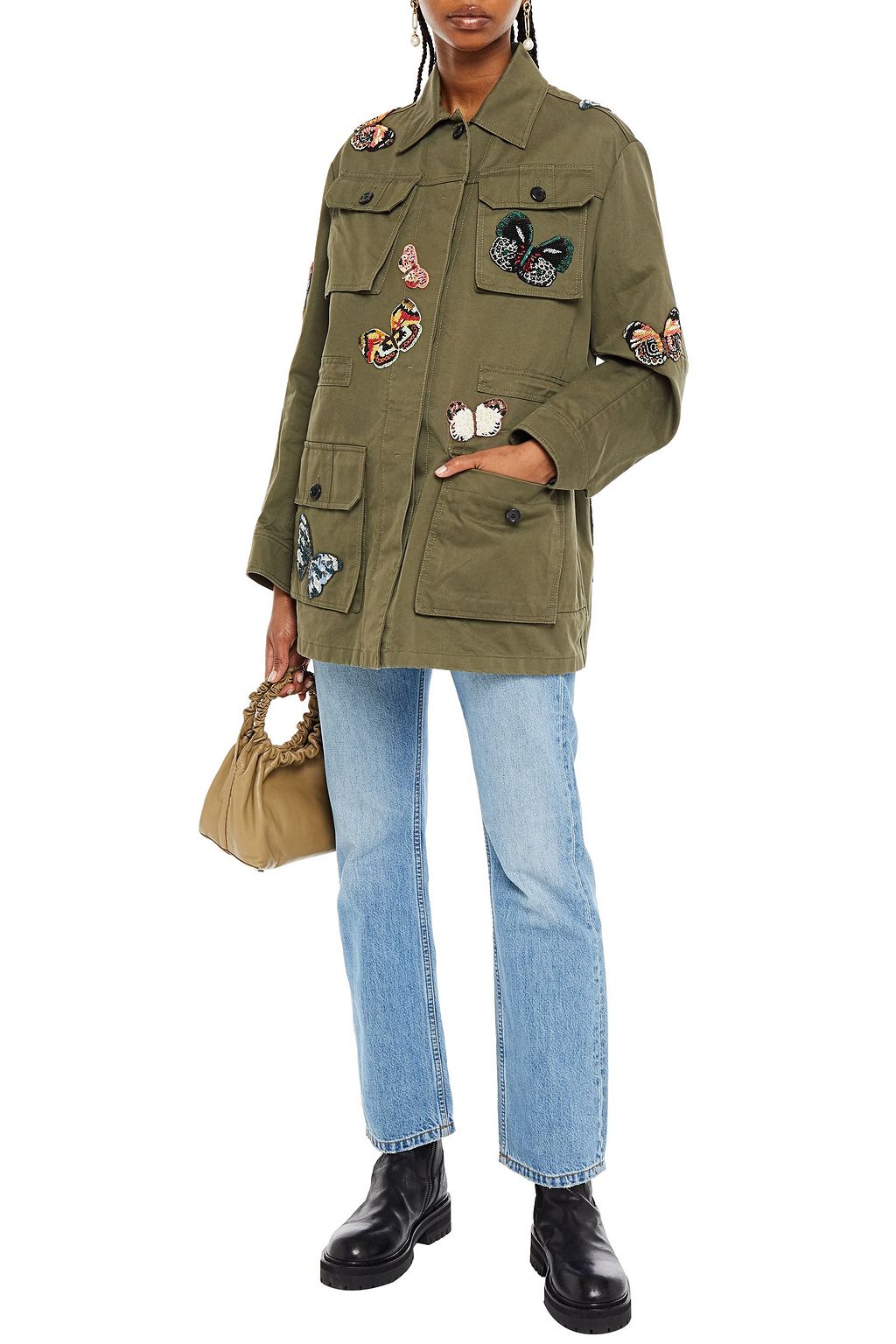 VALENTINO GARAVANI Embellished cotton-twill jacket