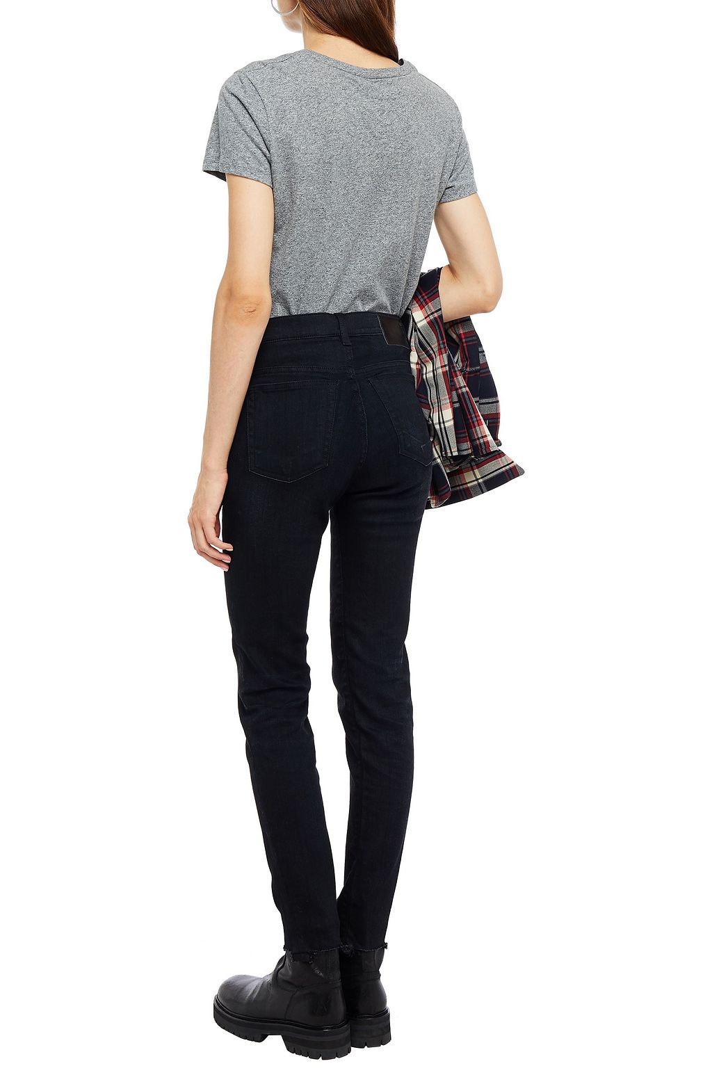 R13 Frayed high-rise skinny jeans