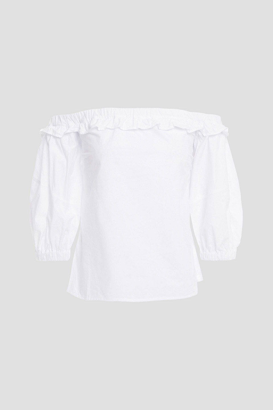 ba&sh - pascal off-the-shoulder ruffle-trimmed cotton-poplin top - white - 1