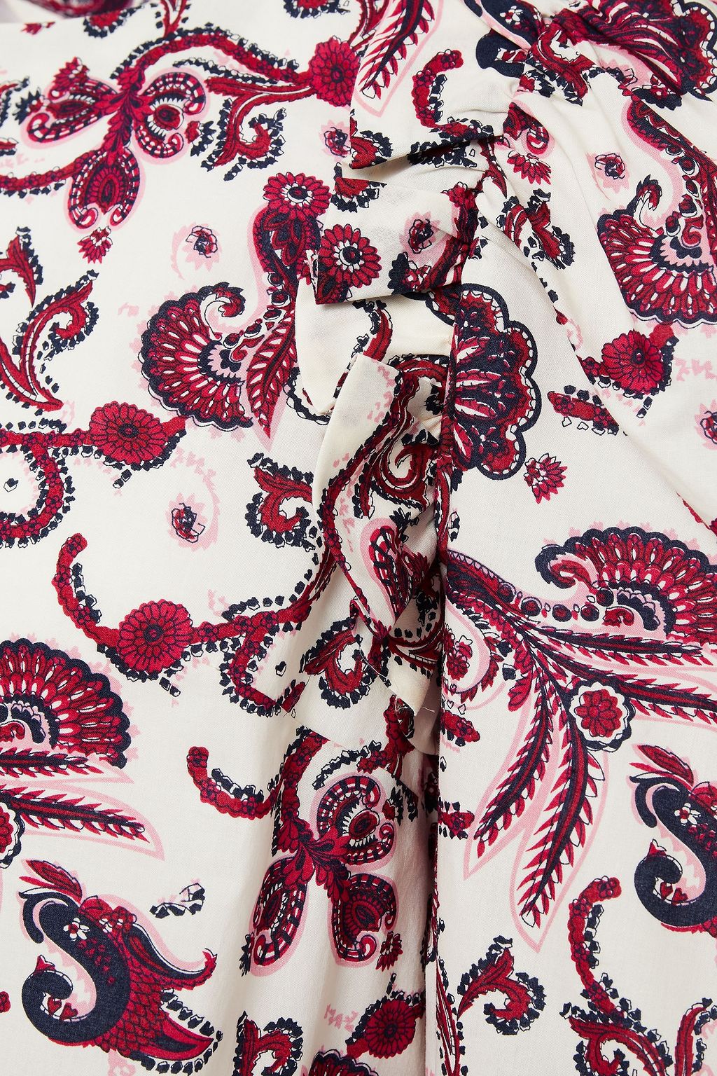 BA&SH Rym ruffle-trimmed printed cotton blouse
