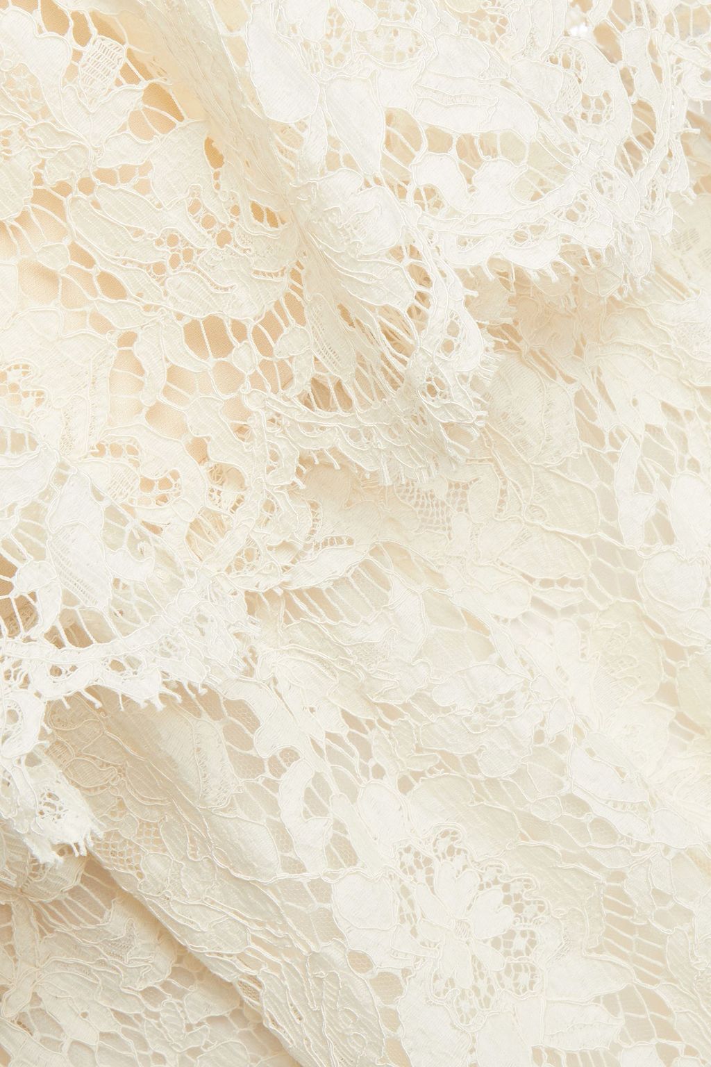 VALENTINO GARAVANI Off-the-shoulder cotton-blend corded lace mini dress