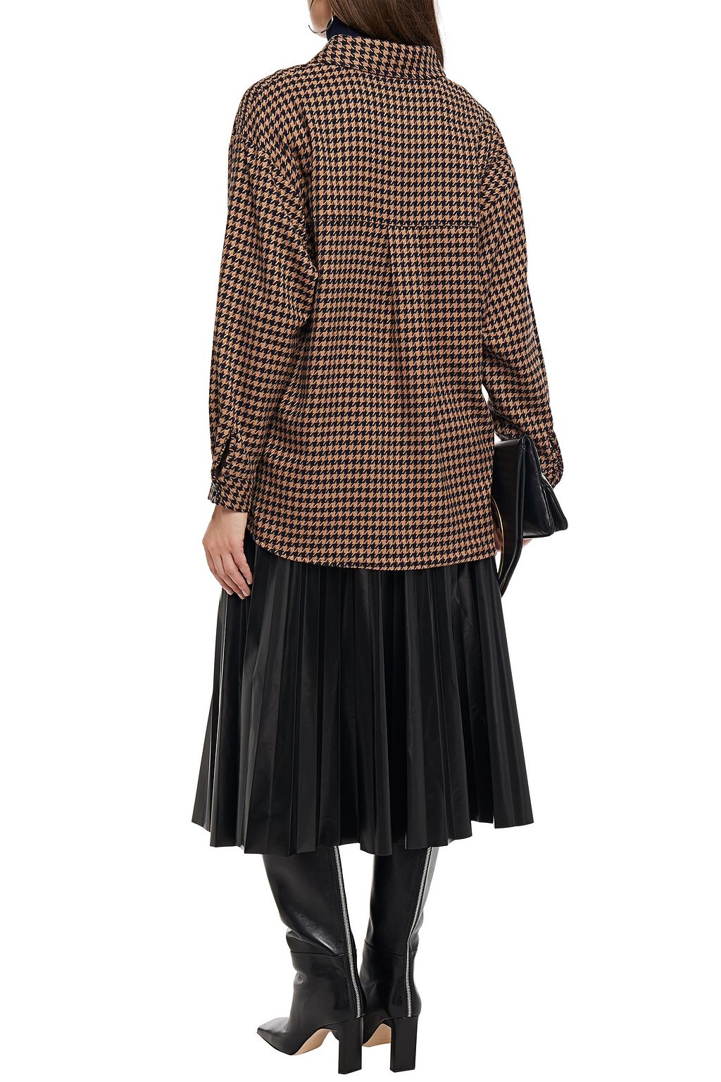 GESTUZ Bellis oversized houndstooth jacquard shirt