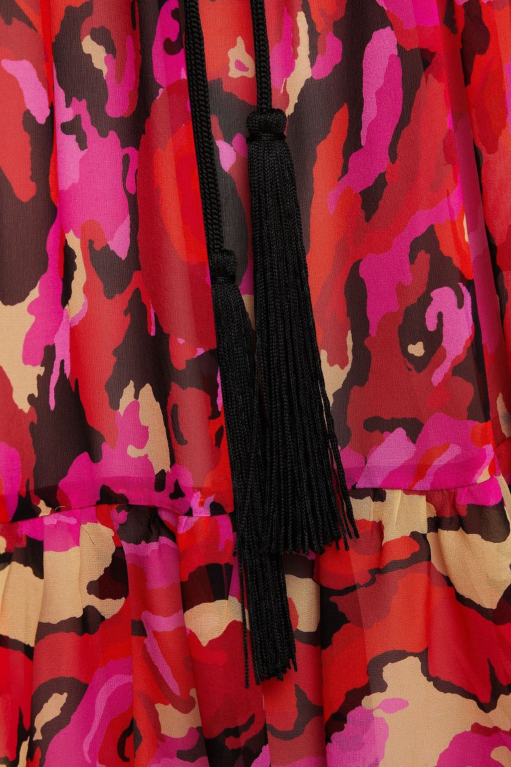 DUNDAS Gathered printed silk-chiffon mini dress