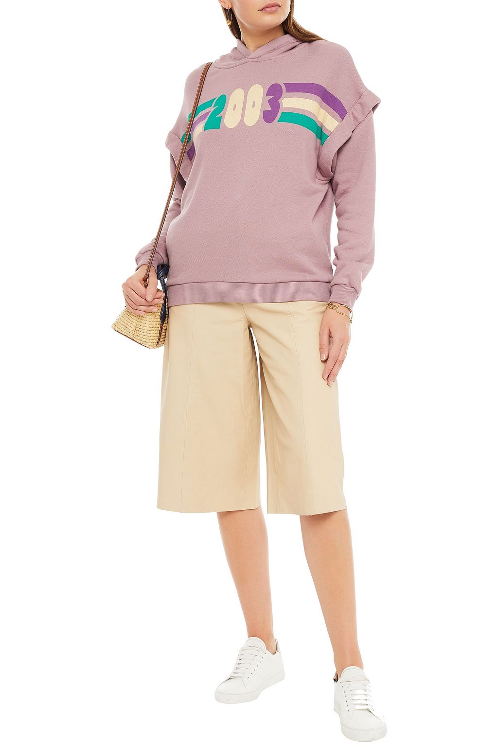 BA&SH Blow Parme printed French cotton-terry sweatshirt