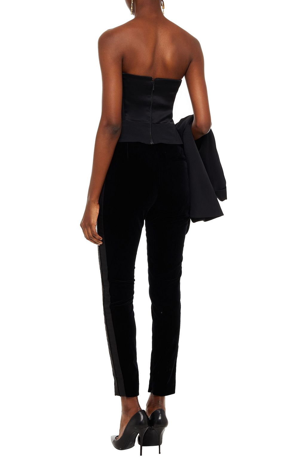 DUNDAS Cotton-blend velvet slim-leg pants