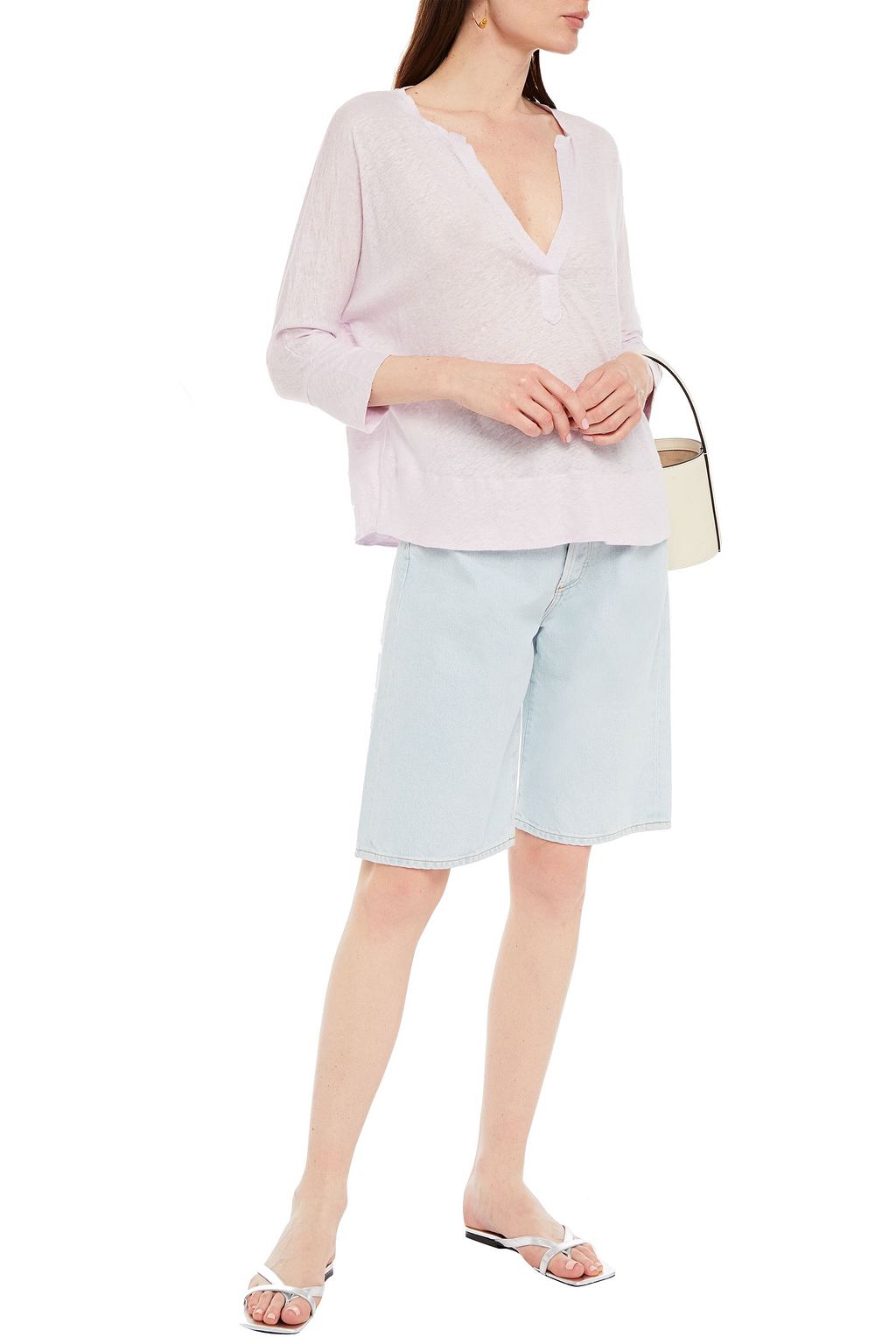 BA&SH Slub linen-jersey top