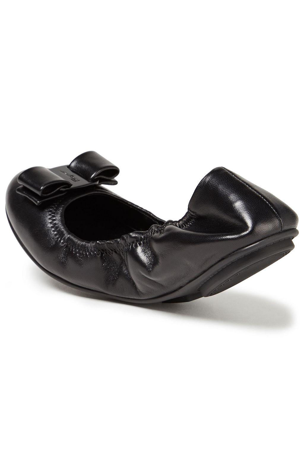 FERRAGAMO Linzinka bow-embellished leather ballet flats