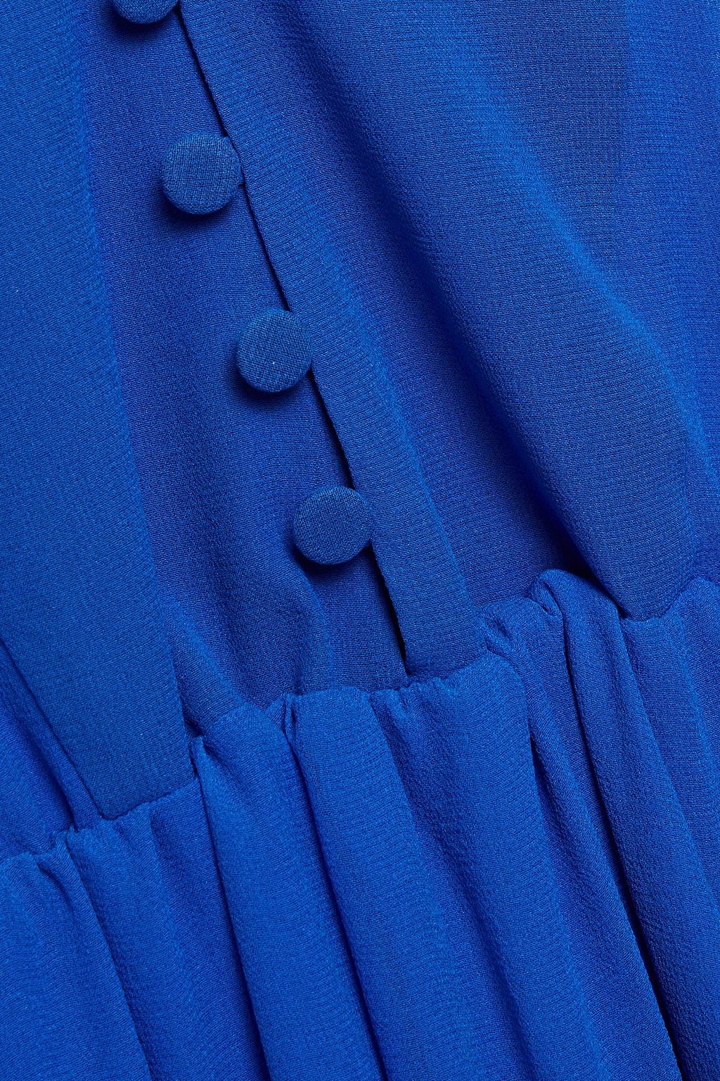 DUNDAS Gathered silk-georgette gown