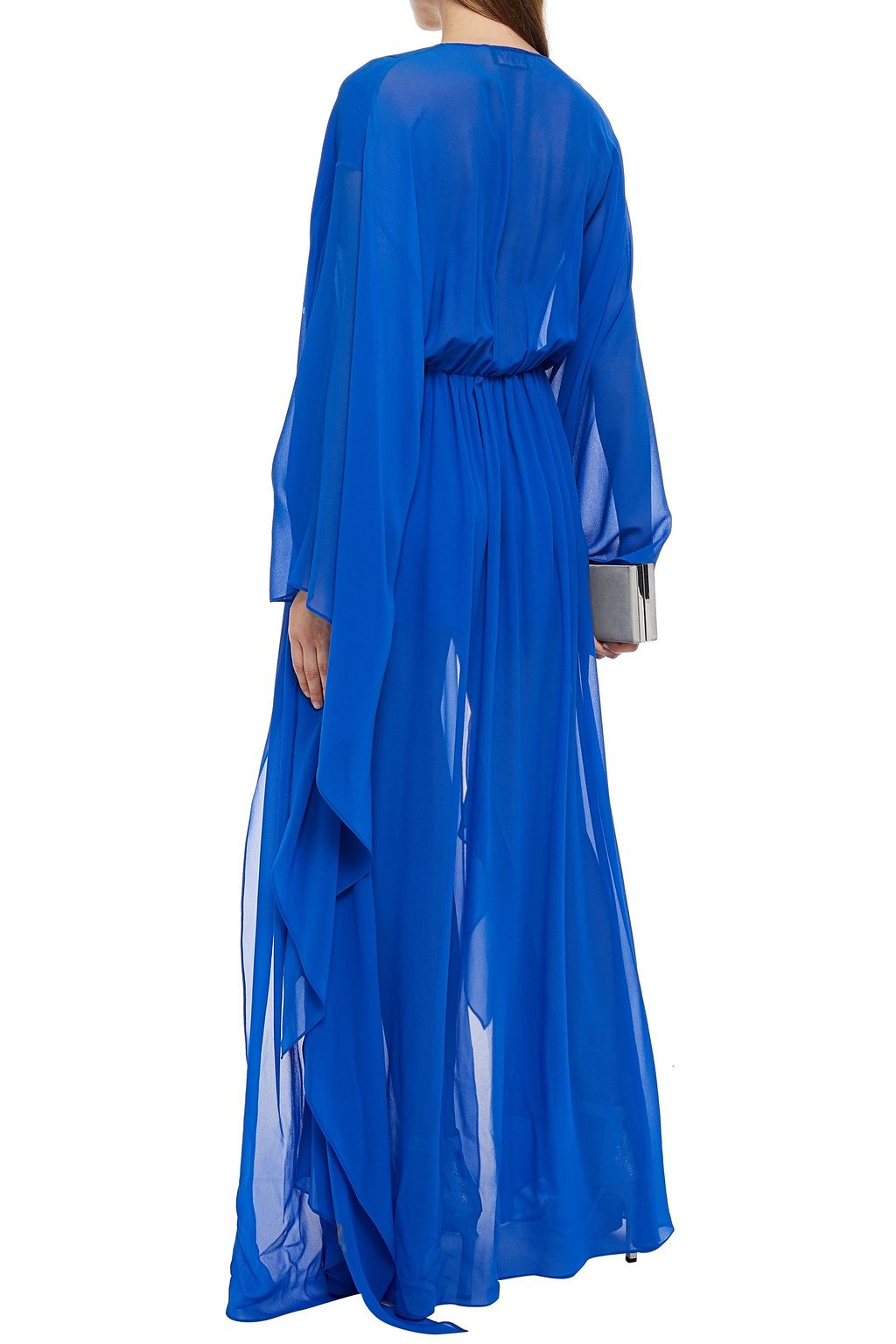 DUNDAS Gathered silk-georgette gown