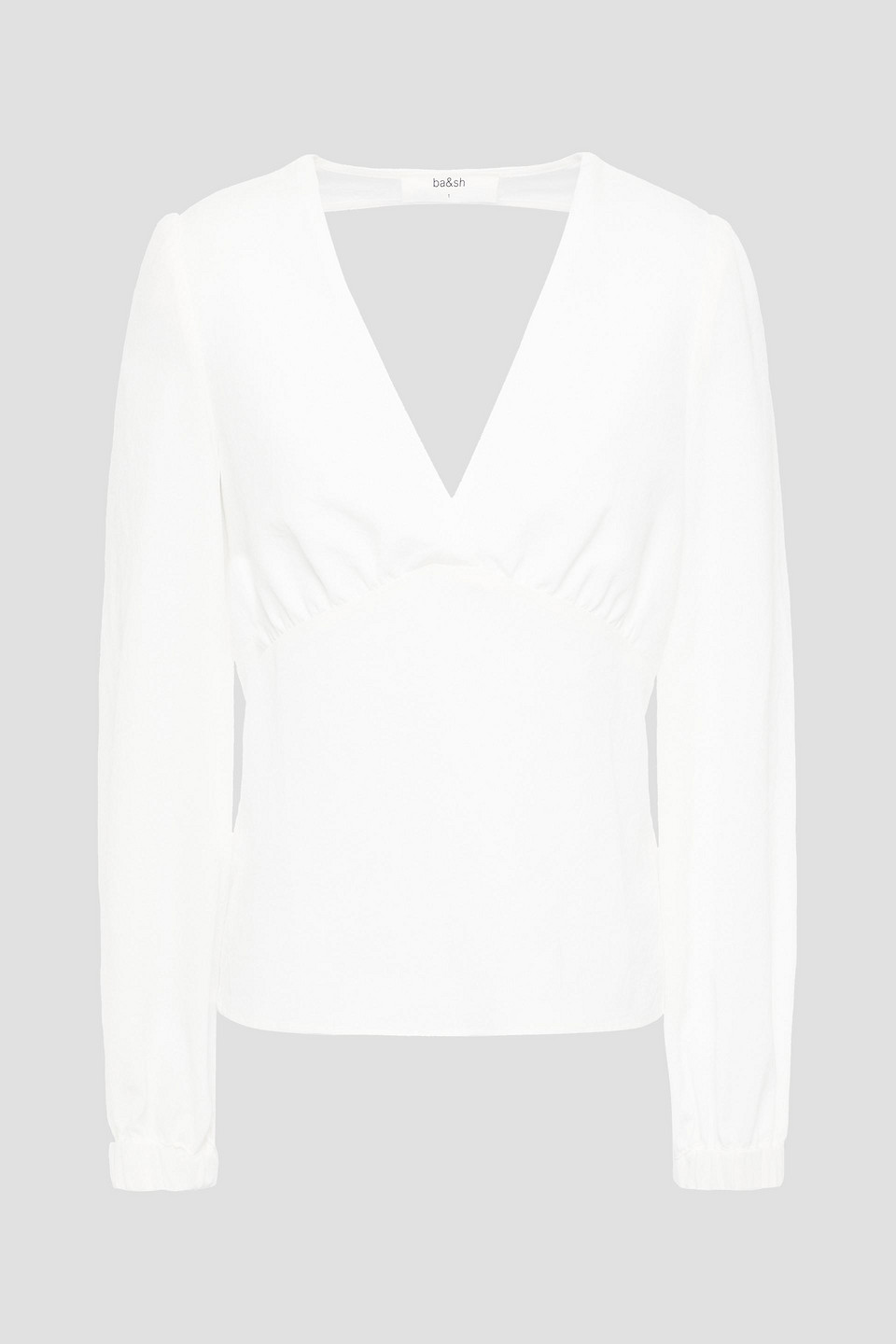 Ba&sh Mwetty open-back shirred crepe blouse