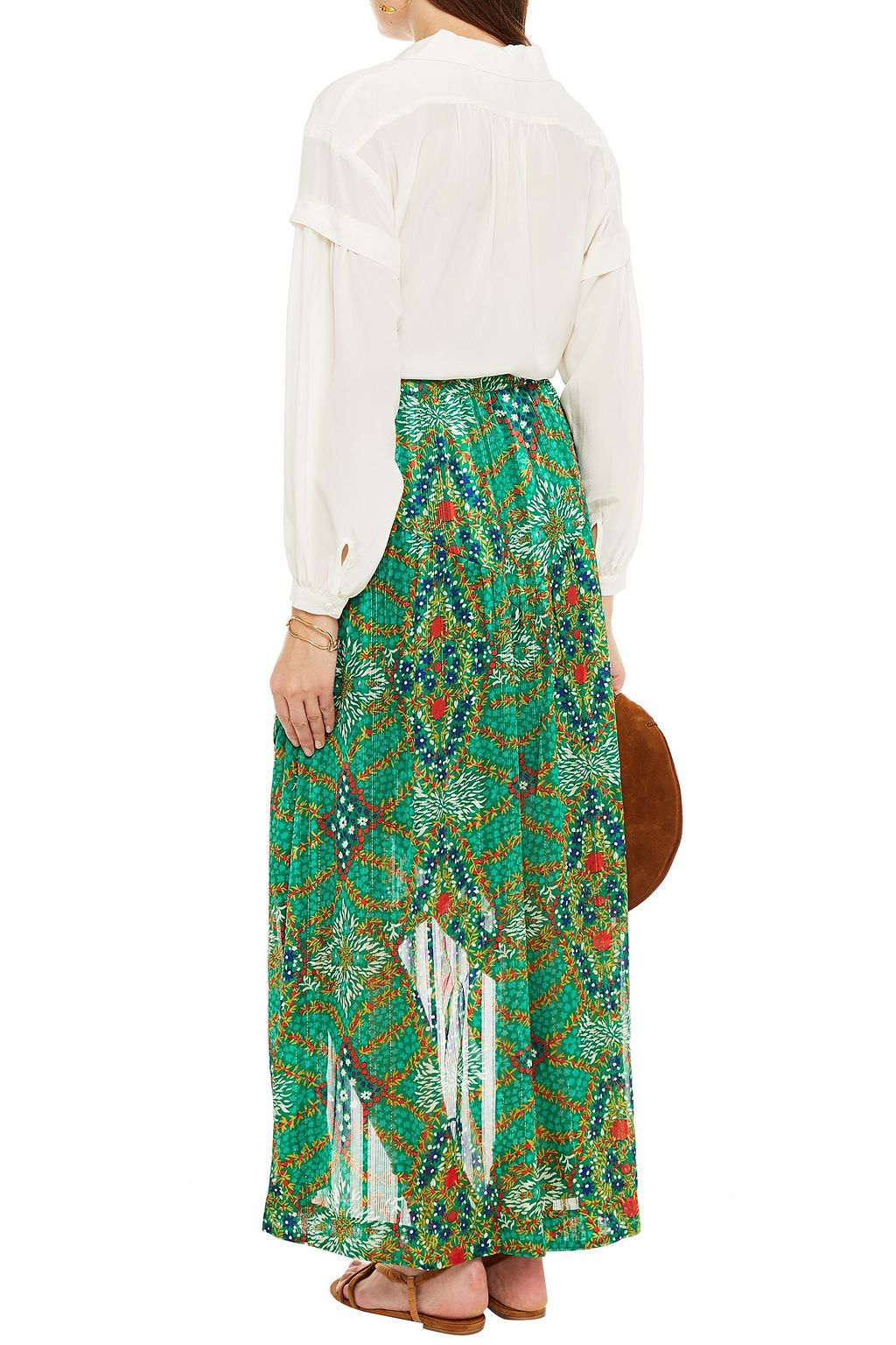 BA&SH Desire gathered silk crepe de chine shirt