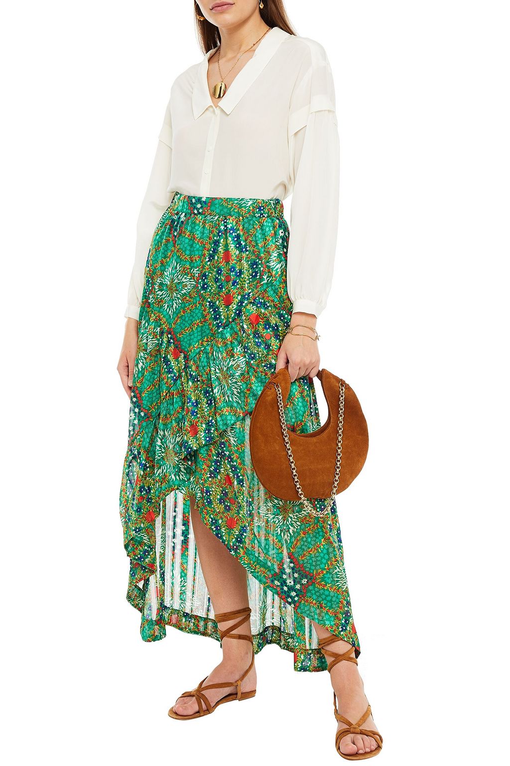 BA&SH Desire gathered silk crepe de chine shirt