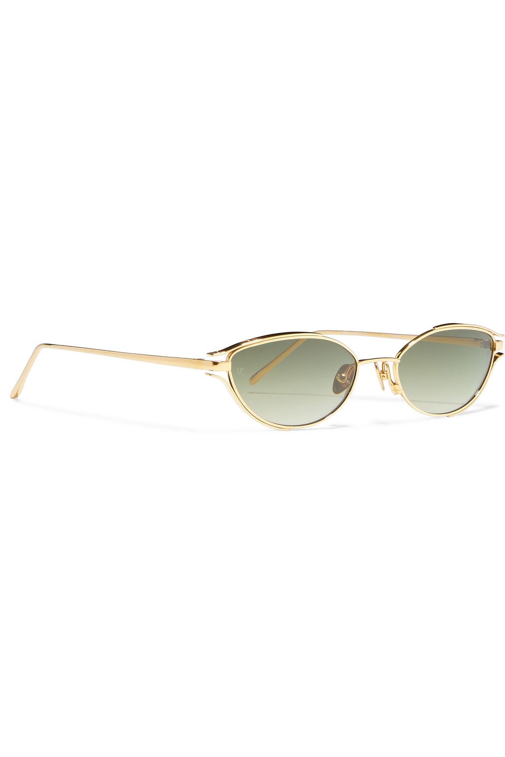 LINDA FARROW Cat-eye gold-tone sunglasses