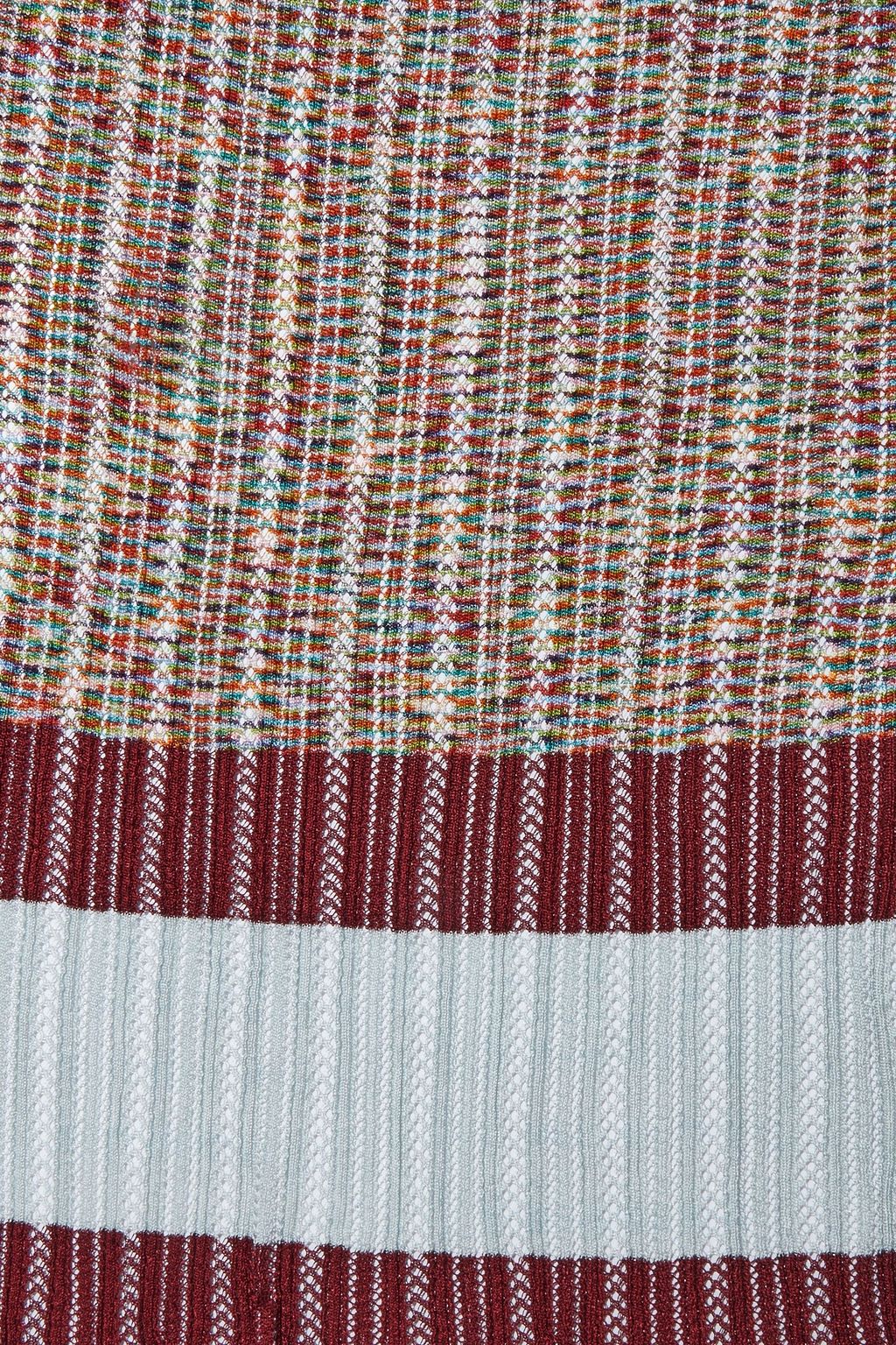 MISSONI Ribbed and pointelle-knit scarf