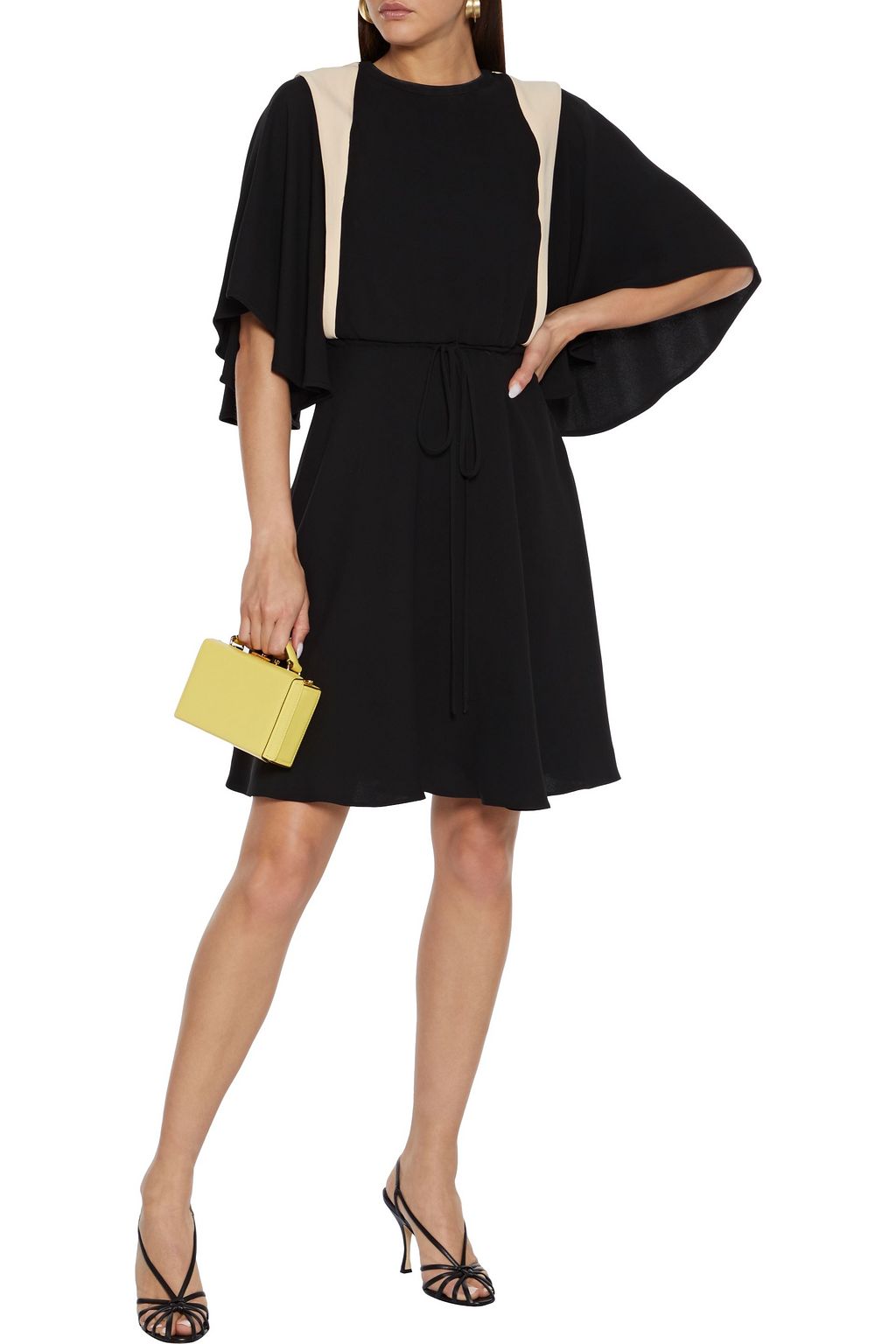 VALENTINO GARAVANI Two-tone silk-crepe dress