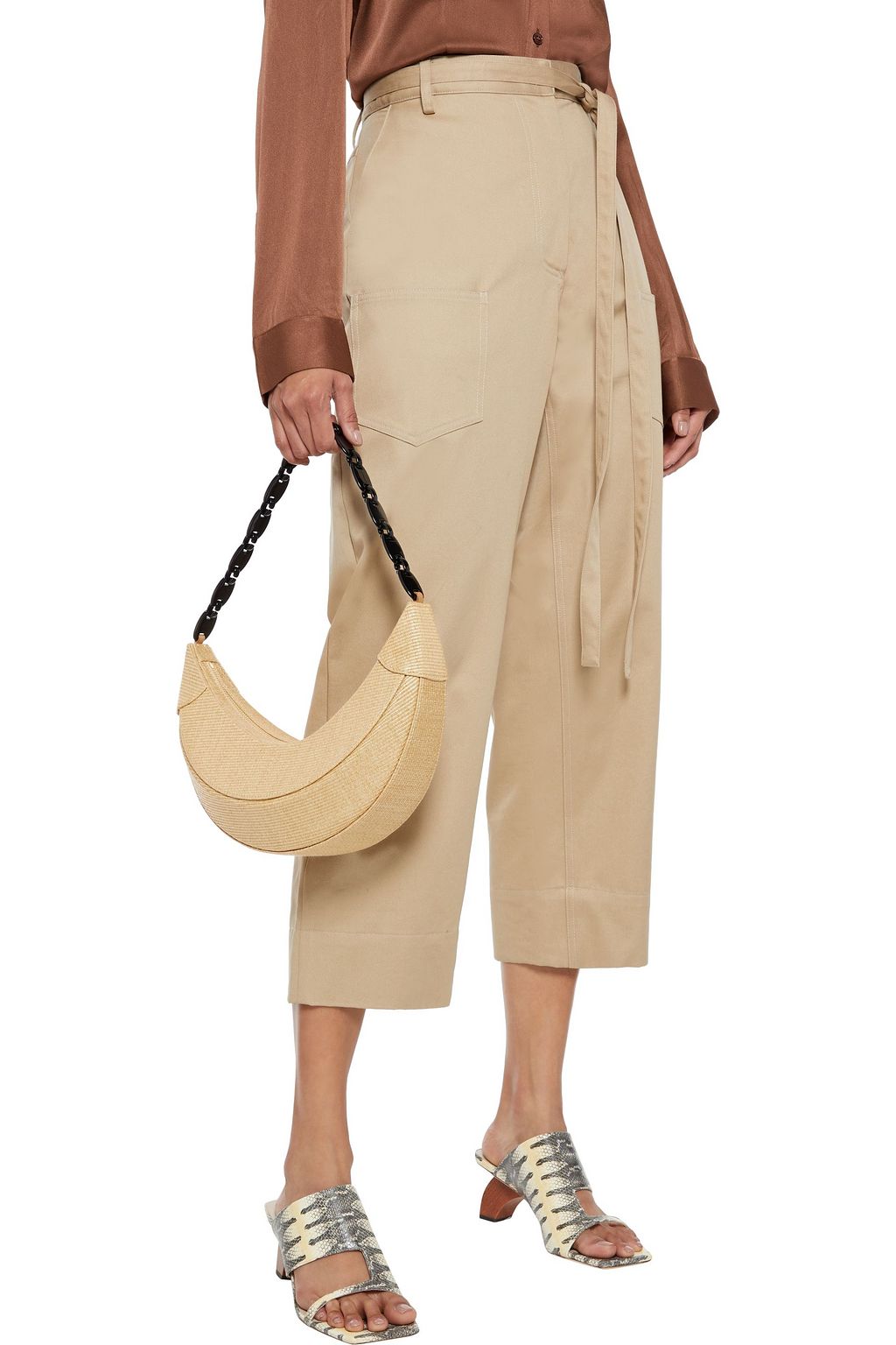 REJINA PYO Banana raffia shoulder bag